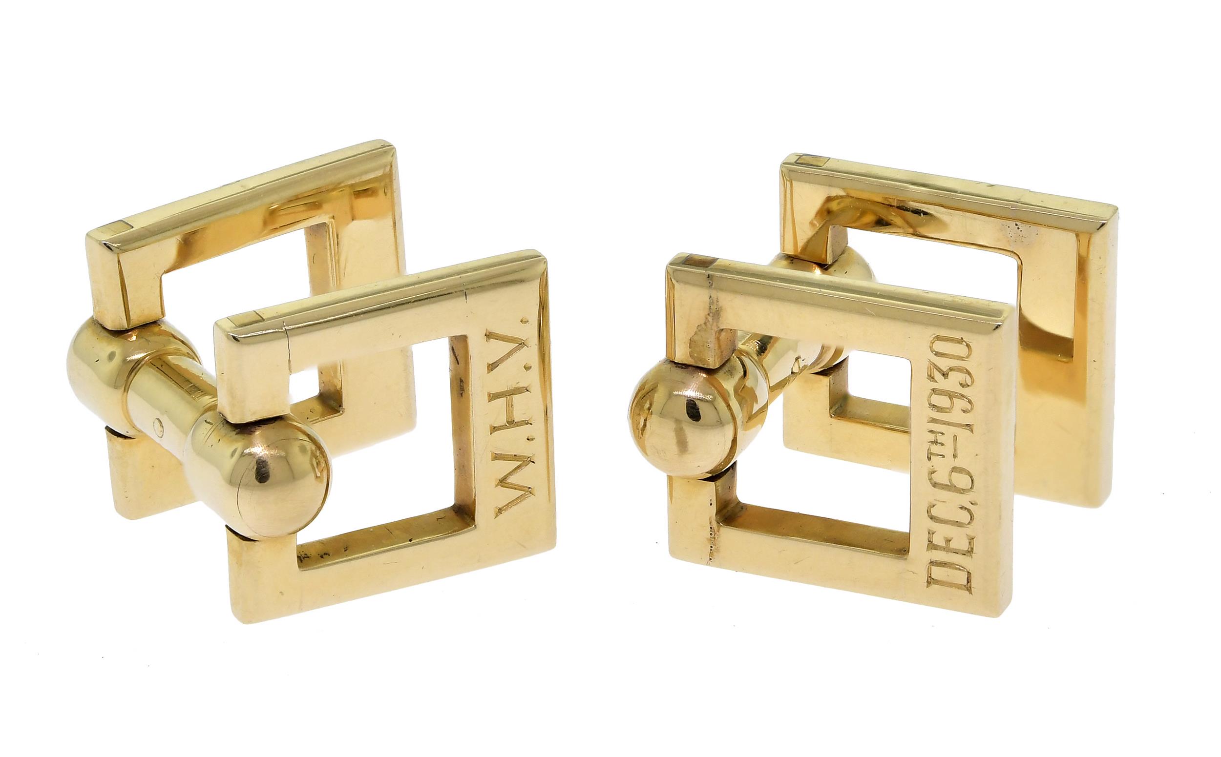 CARTIER 14K YELLOW GOLD SQUARE 3aa8dd