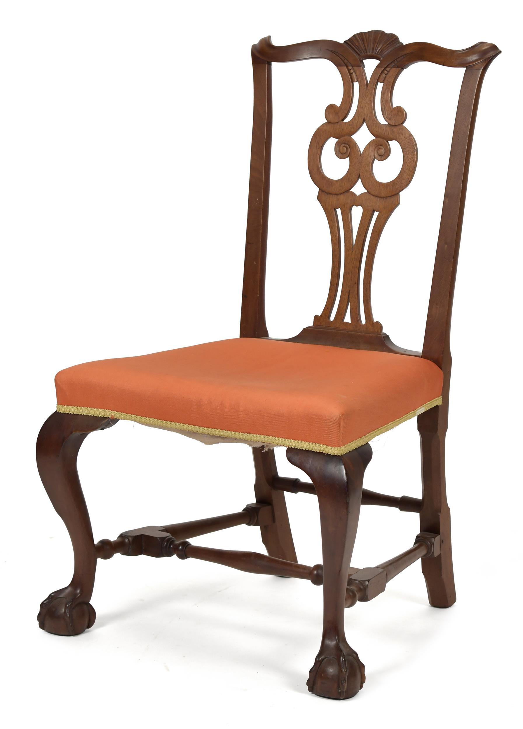 18TH C. MA CHIPPENDALE SIDE CHAIR.