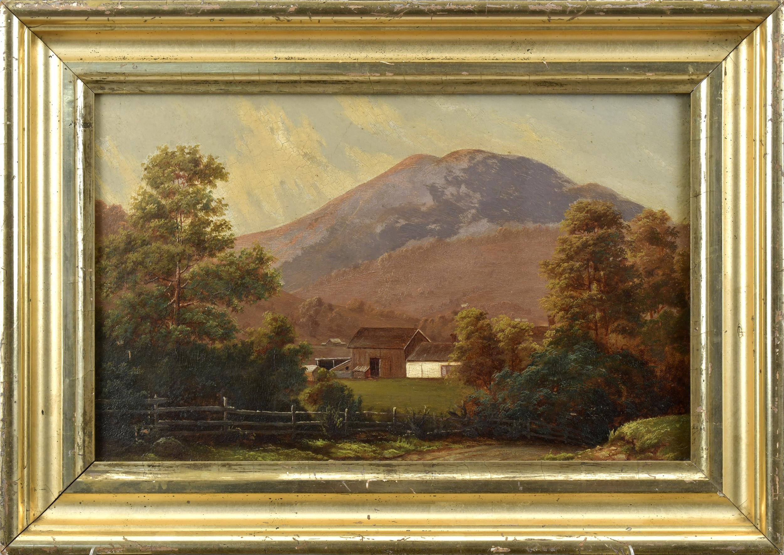 LATE 19TH C. OIL, NE MOUNTAIN LANDSCAPE.