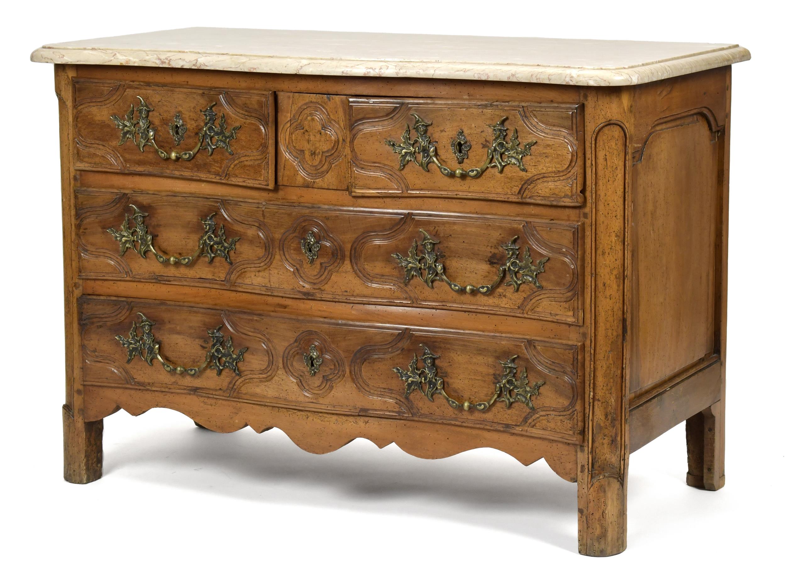 18TH C. FRENCH WALNUT STONE TOP