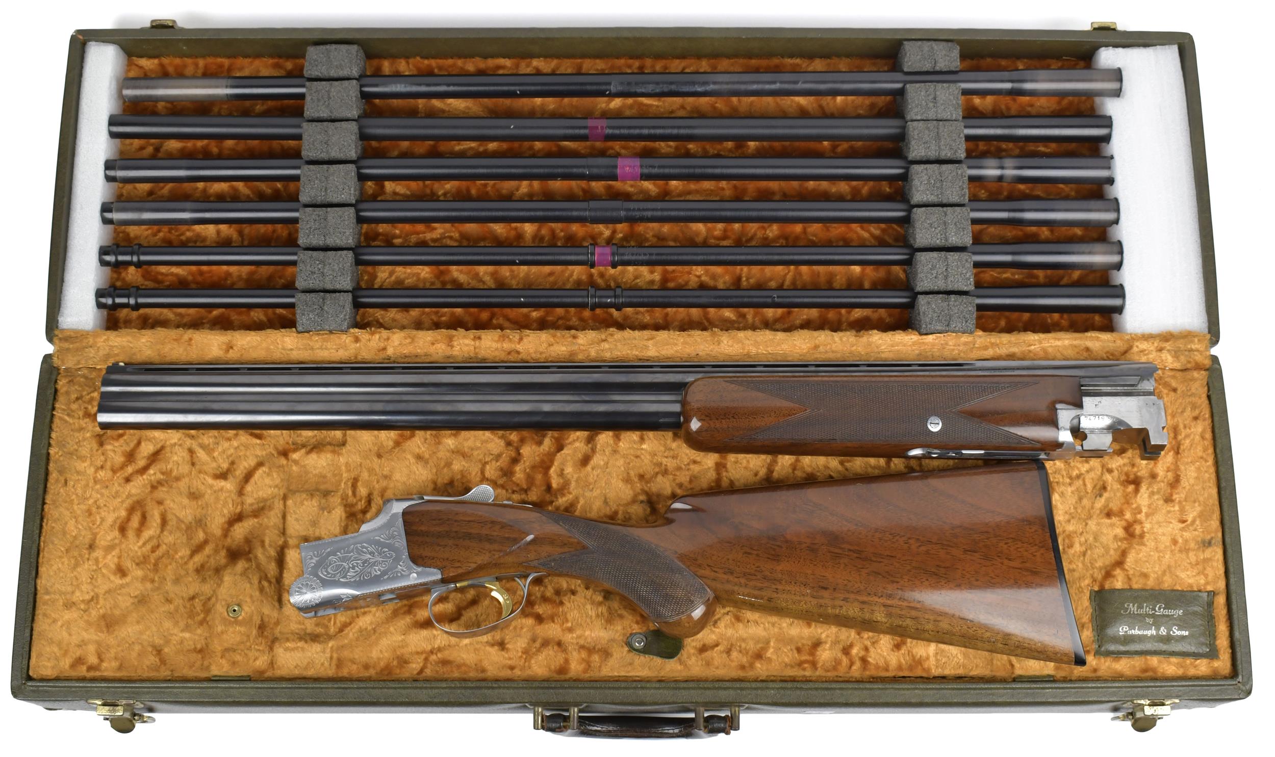 CASED BROWNING ARMS ENGRAVED SHOTGUN.