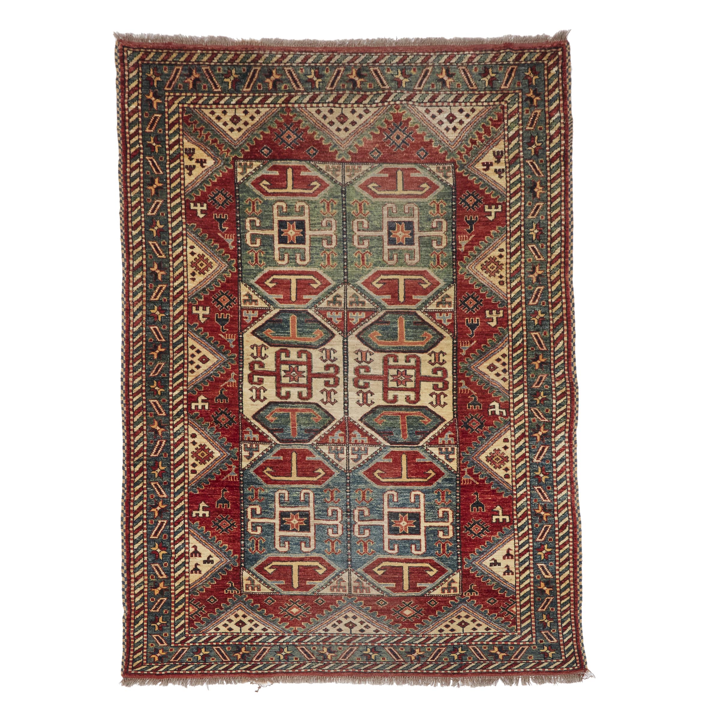 Afghan Kazak Rug c 1980 6 ft 3aa9ca