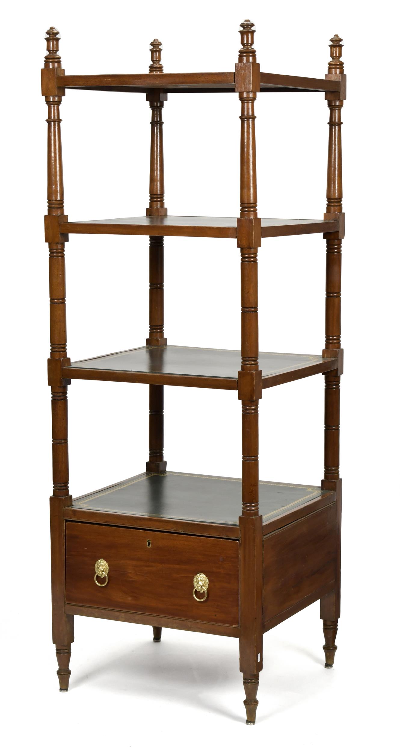 19TH C. FOUR TIERED ENGLISH ETAGERE.