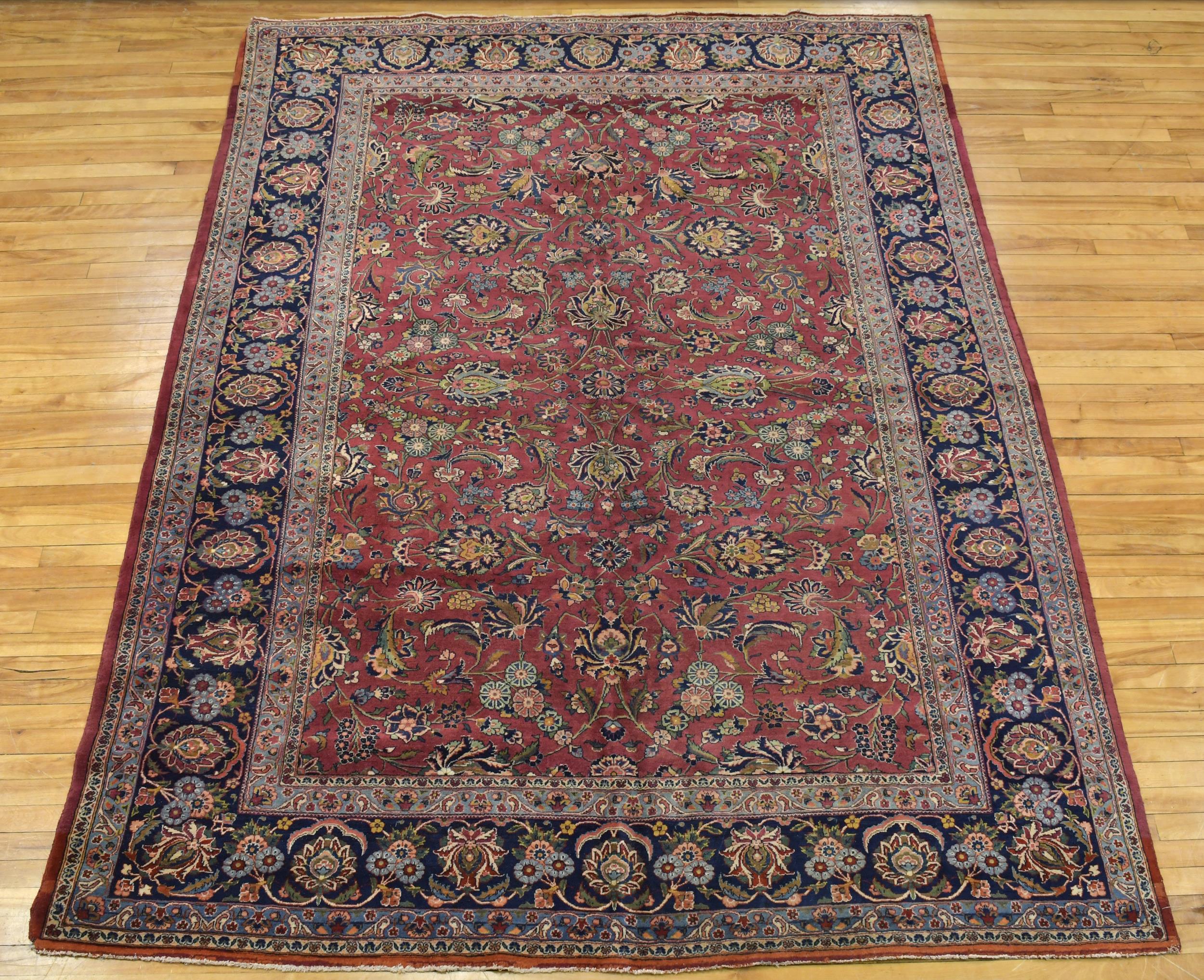 ANTIQUE ORIENTAL KESHAN ROOM SIZE 3aaa22