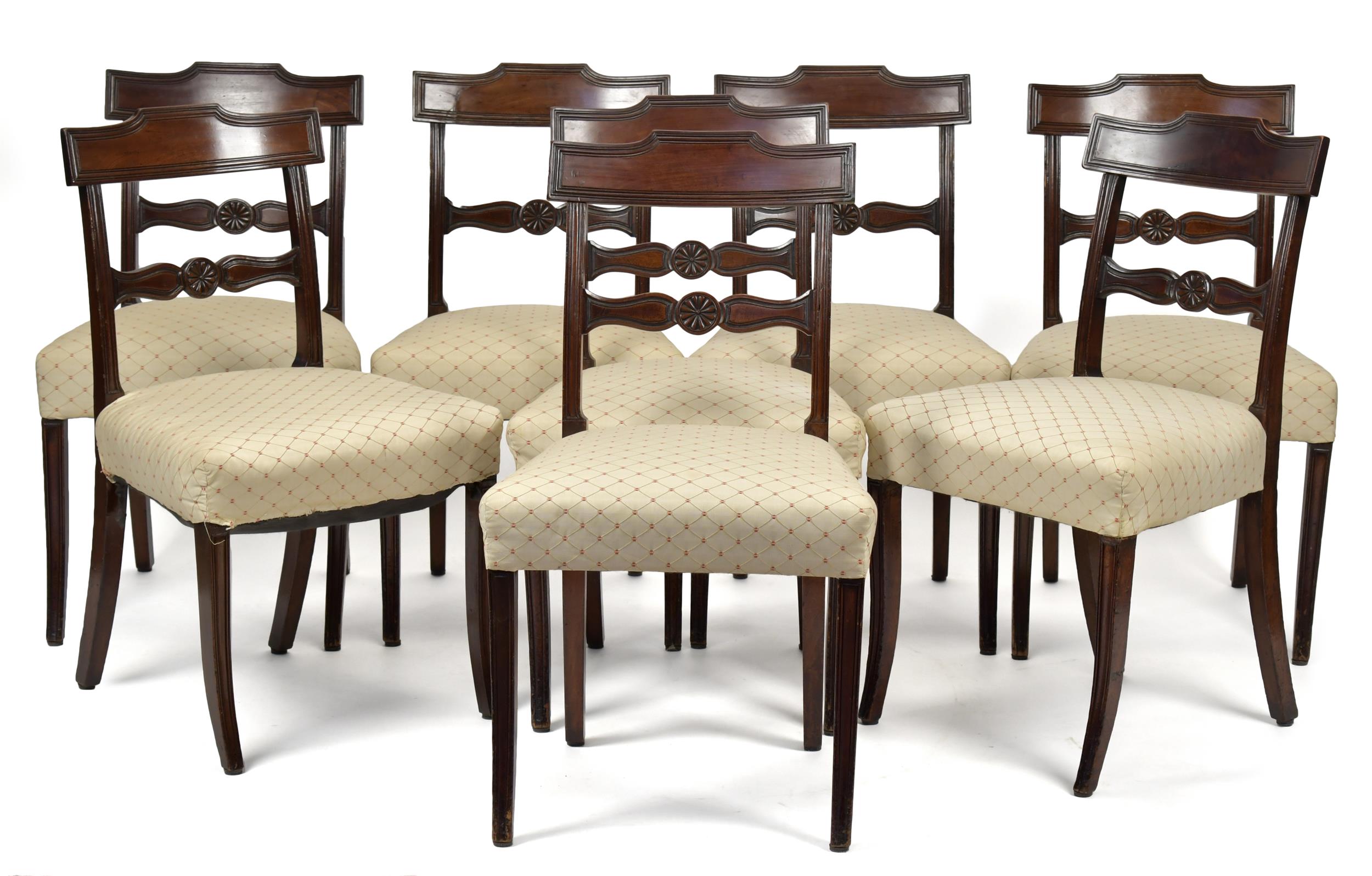 EIGHT 19TH C REGENCY DINING CHAIRS  3aaabb