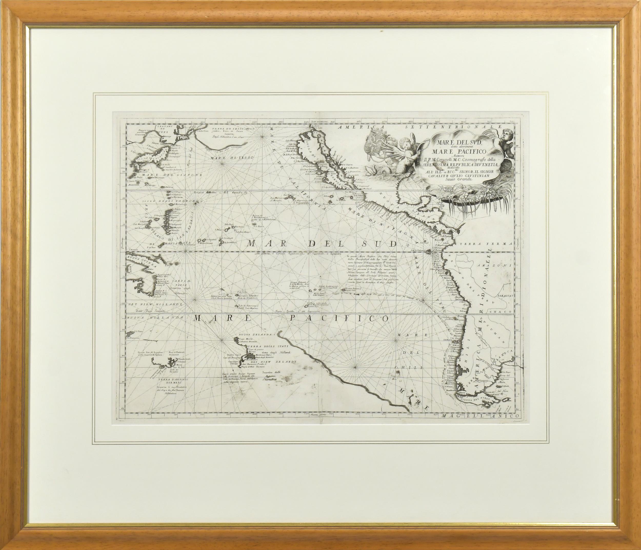 ENGRAVED MAP, PACIFIC OCEAN, BY