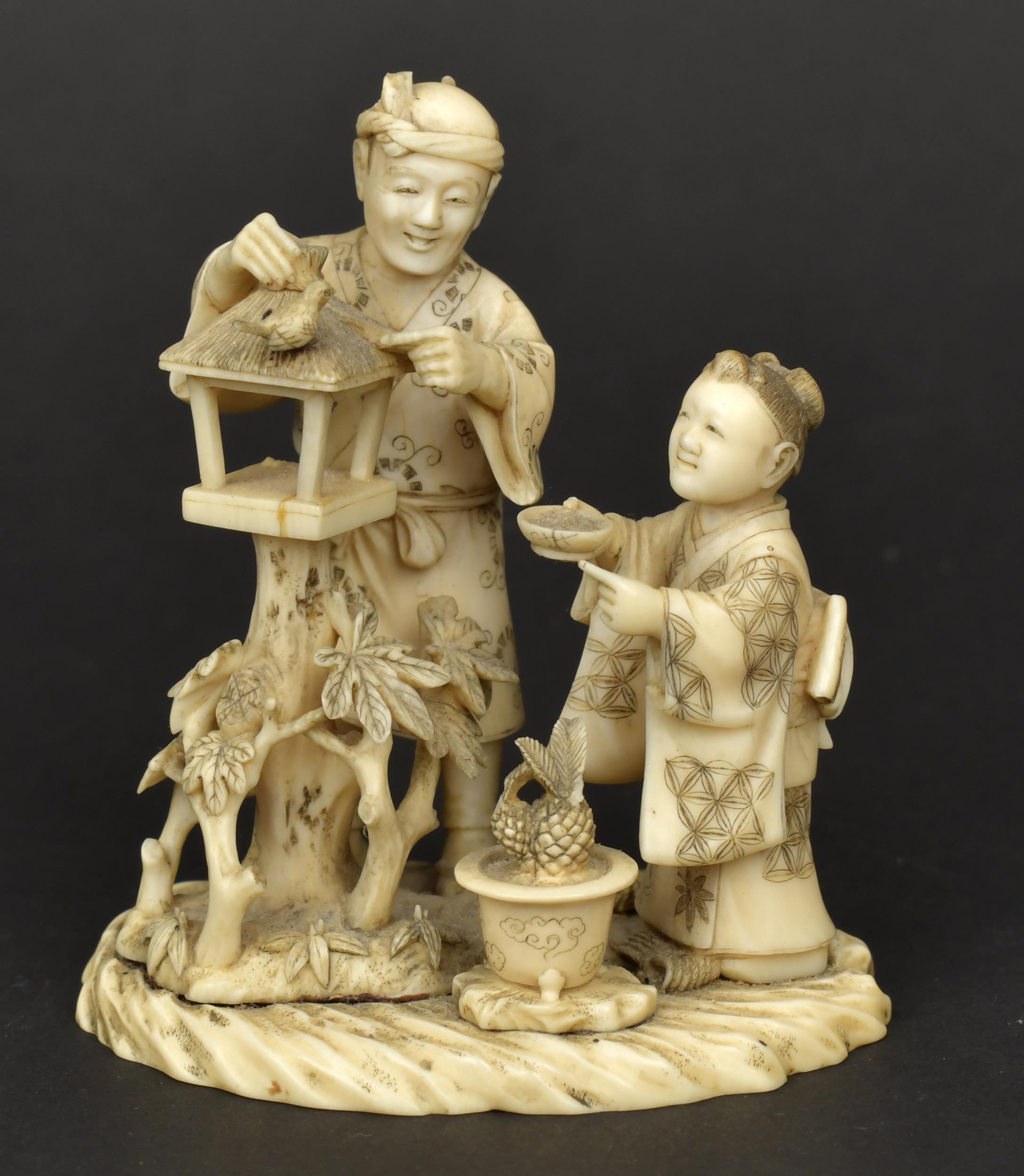 19TH C. SIGNED JAPANESE FIGURAL