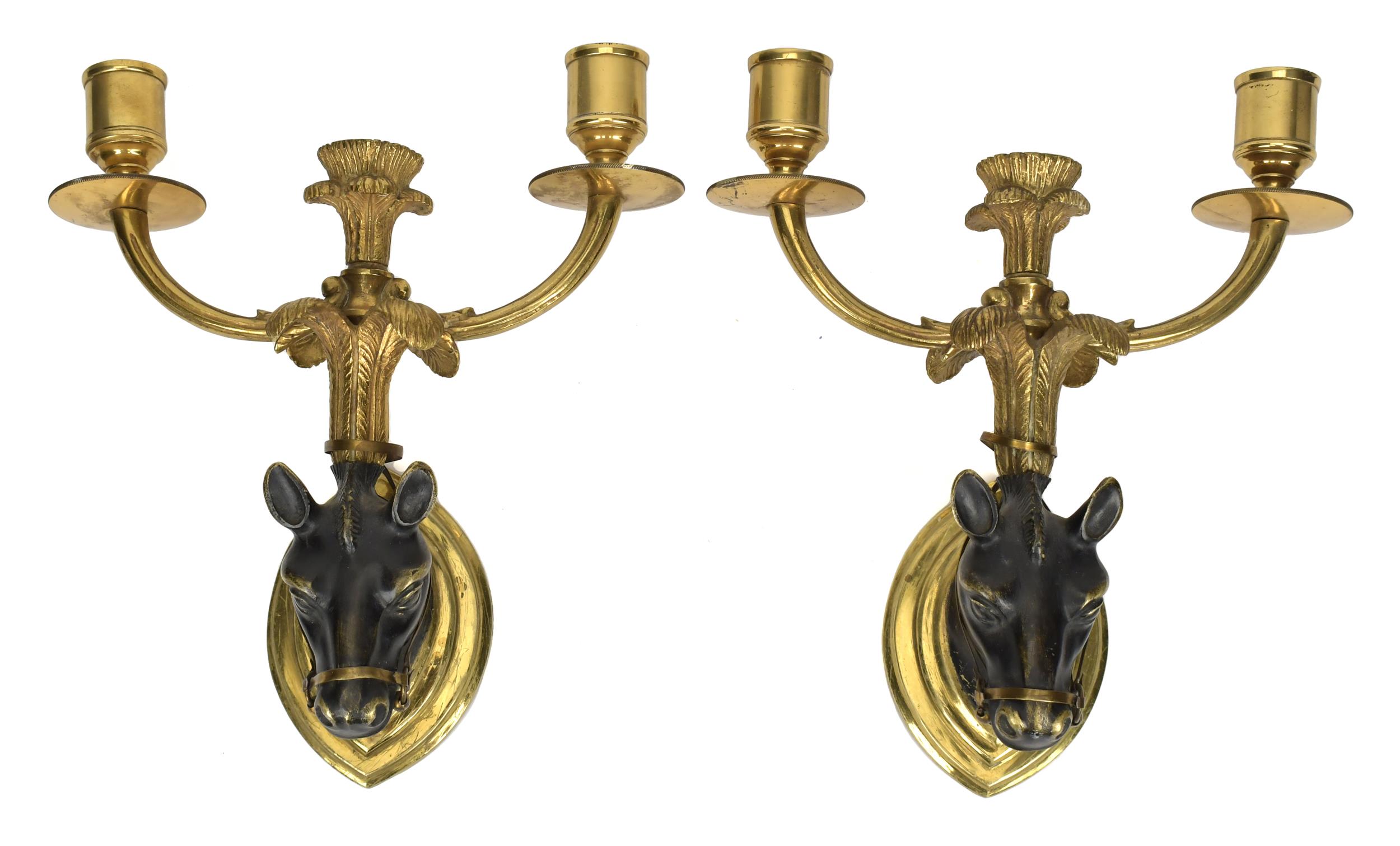 PAIR OF VINTAGE FRENCH BRONZE HORSE