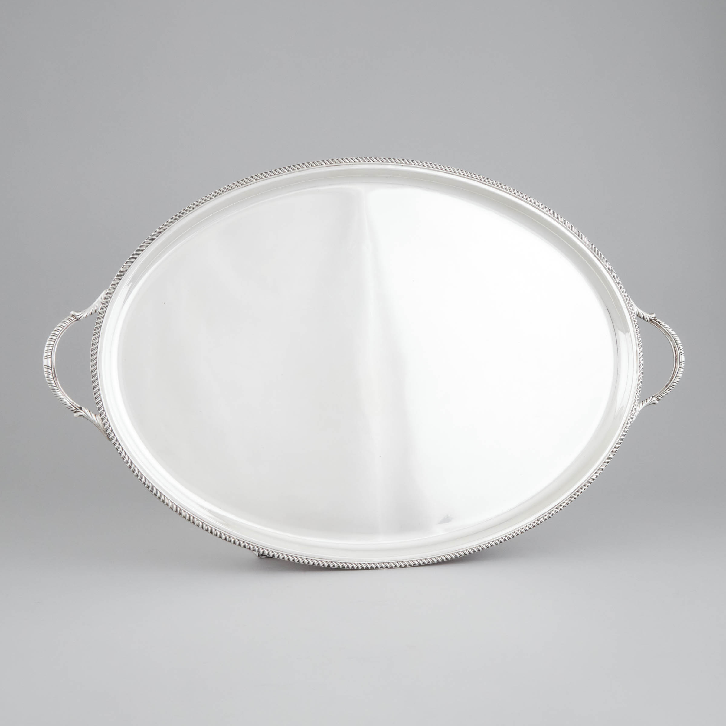English Silver Two-Handled Oval