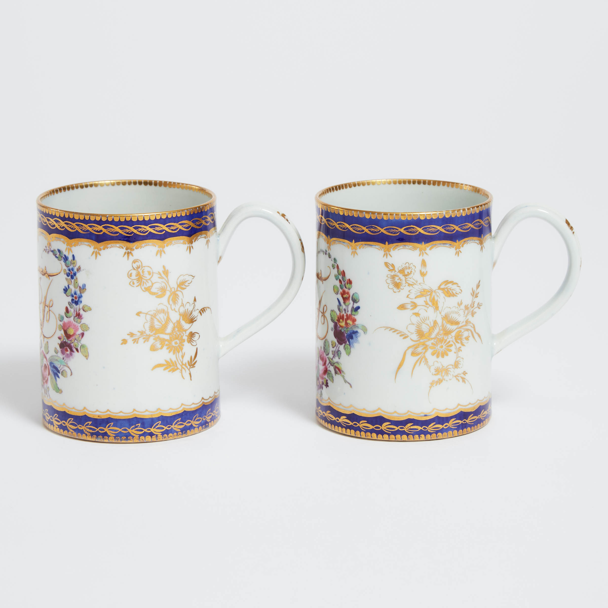 Pair of Worcester Cylindrical Mugs,