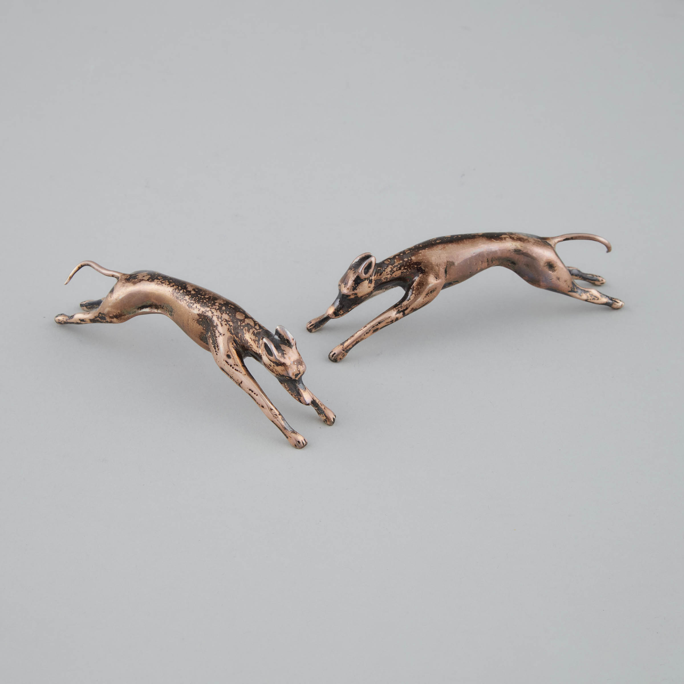 Pair of Silver Grehound Knife Rests,