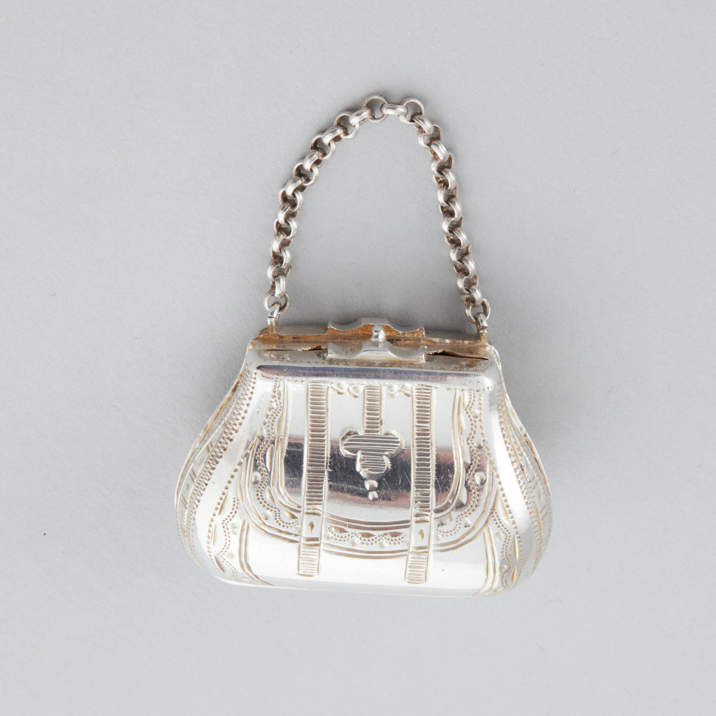 Victorian Silver Purse-Form Vinaigrette,