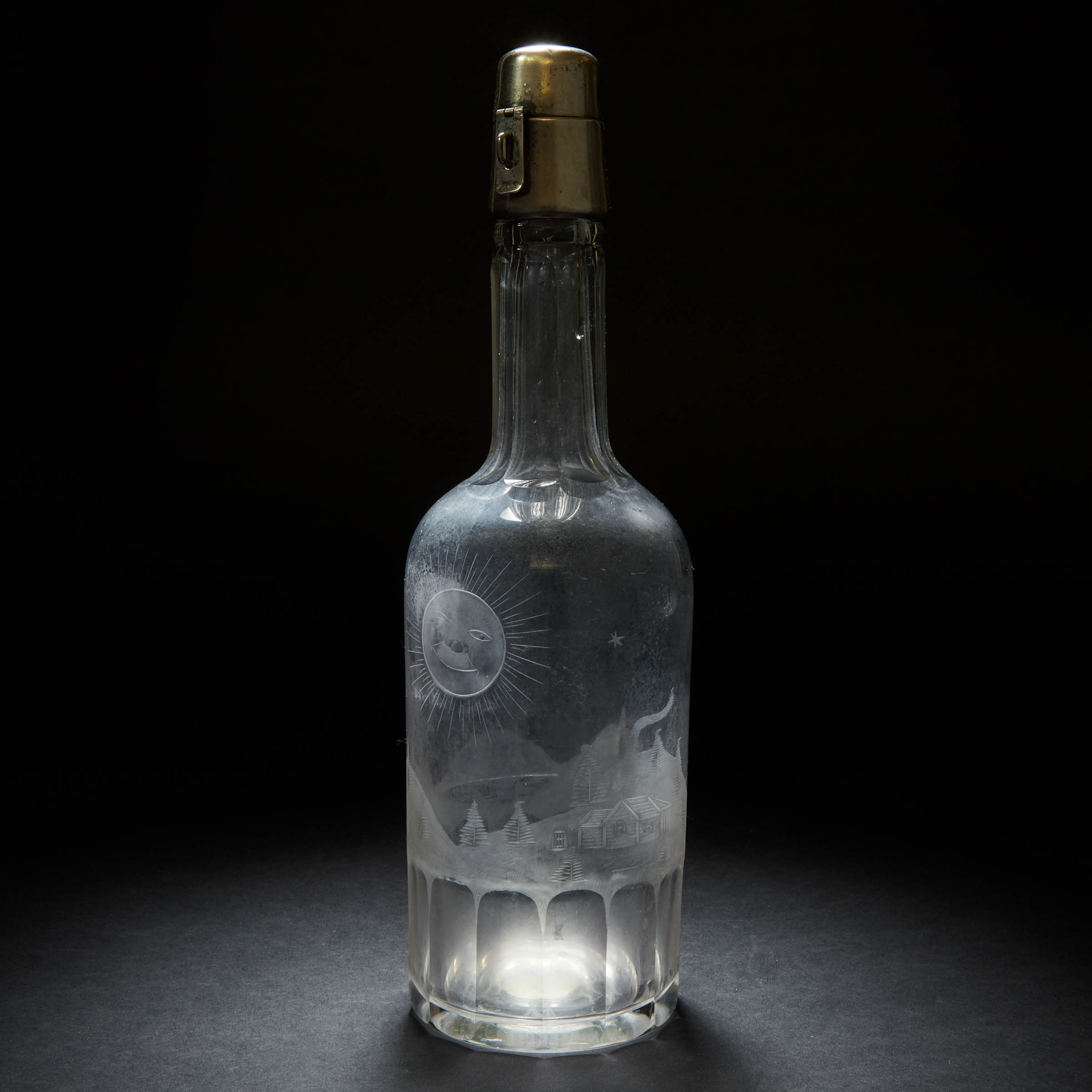 Hawkes Cut and Etched Glass Decanter,