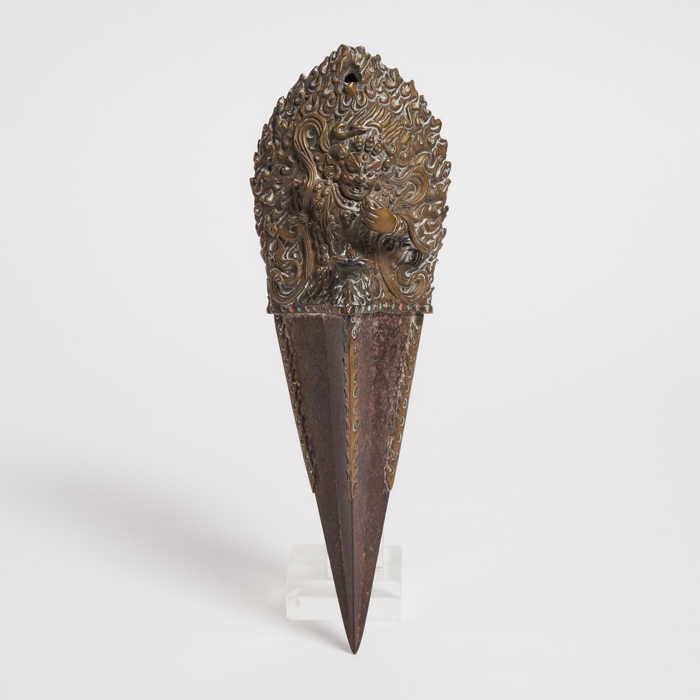 A Large Bronze Phurba Ritual Dagger  3aac89