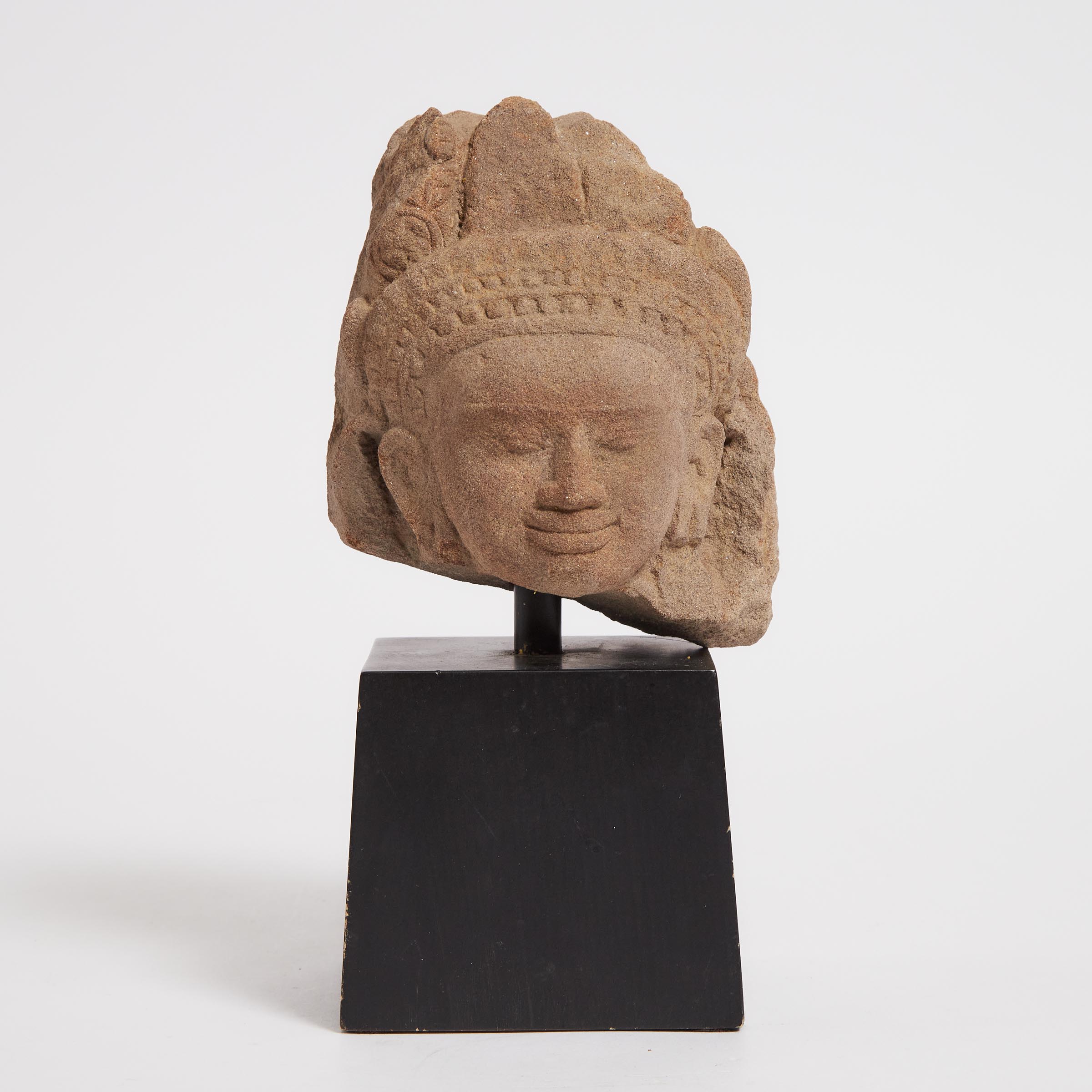 A Khmer Stone Head, 12th Century   including