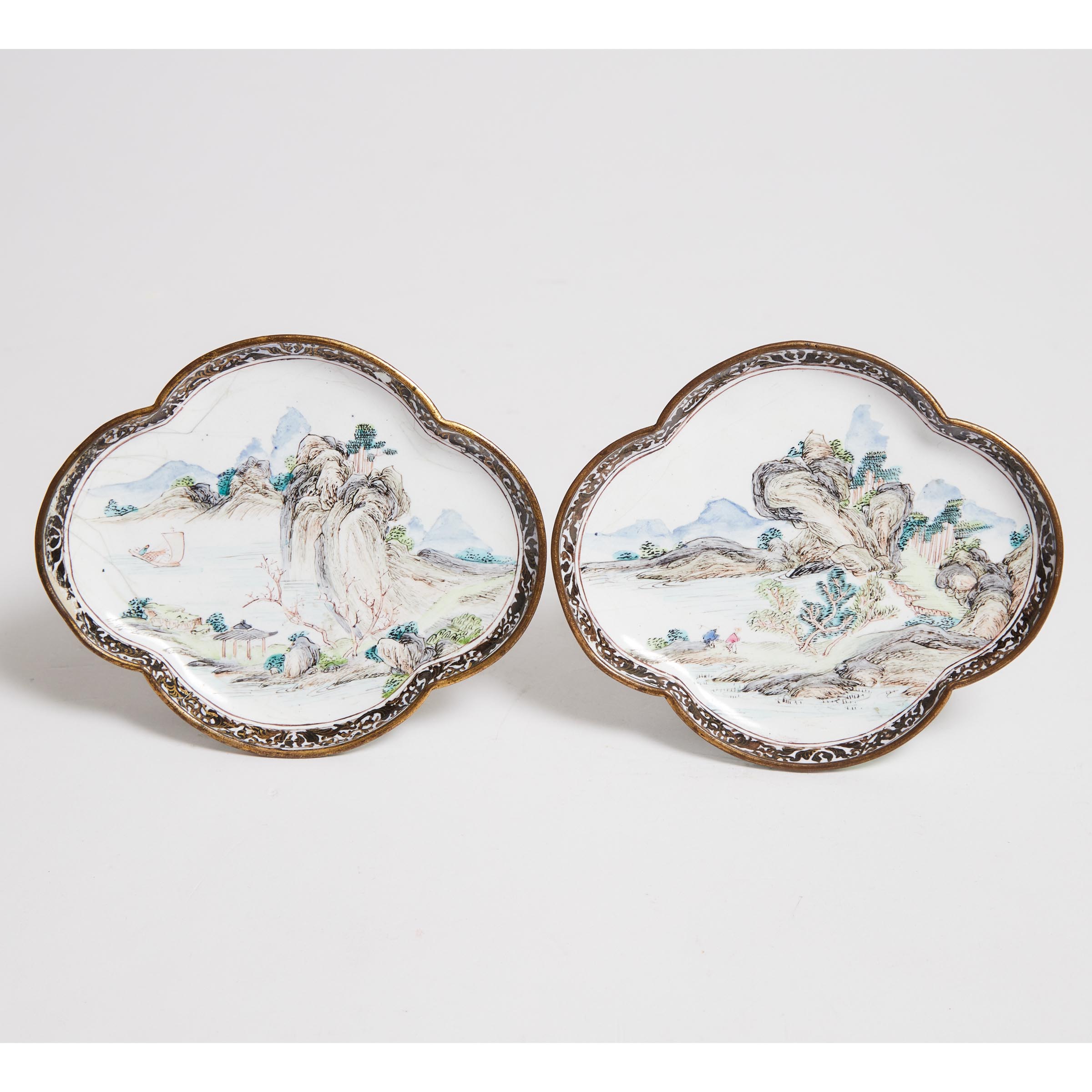 A Pair of Beijing Enamel Landscape  3aacbe