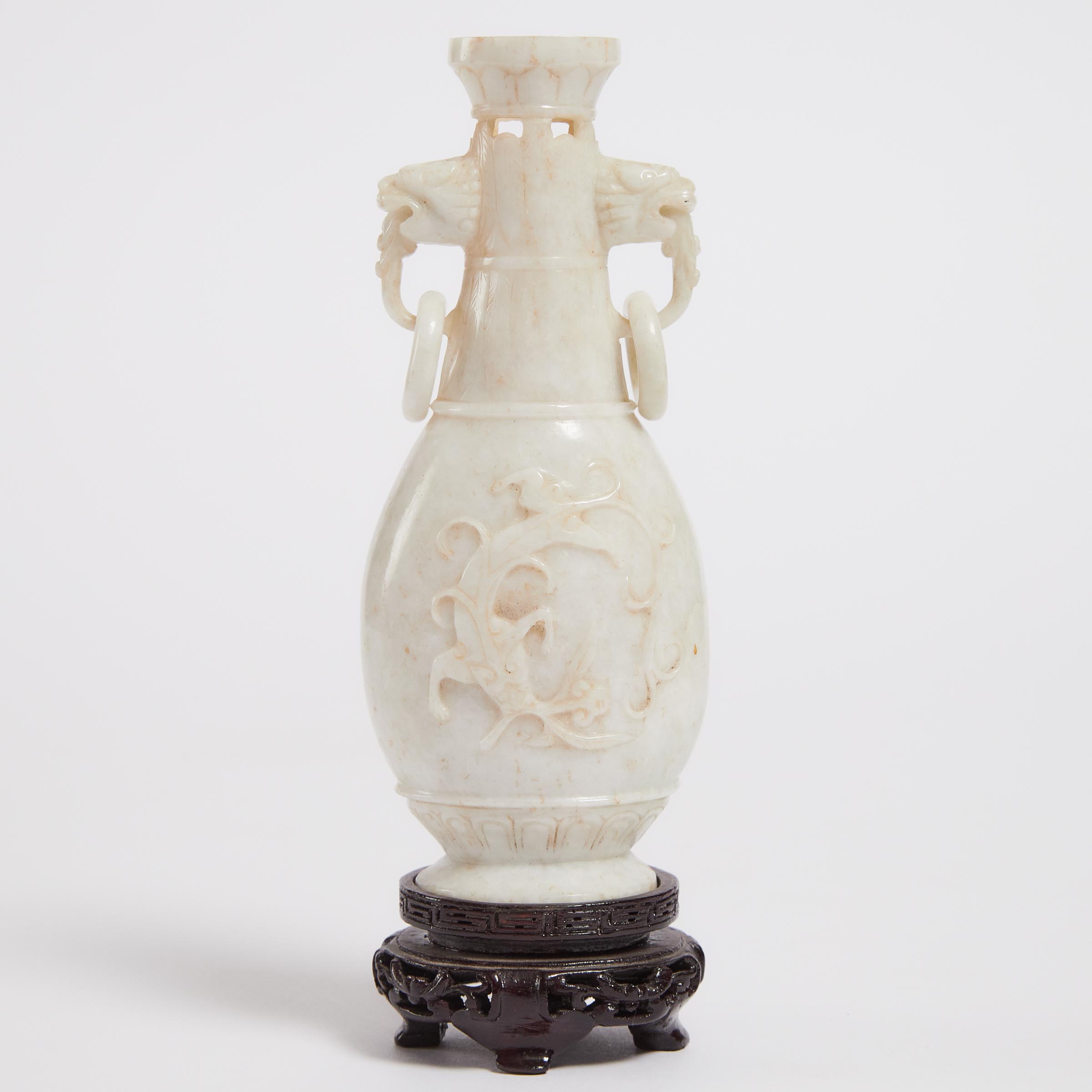 A Small Pale Hardstone Vase, 19th/20th