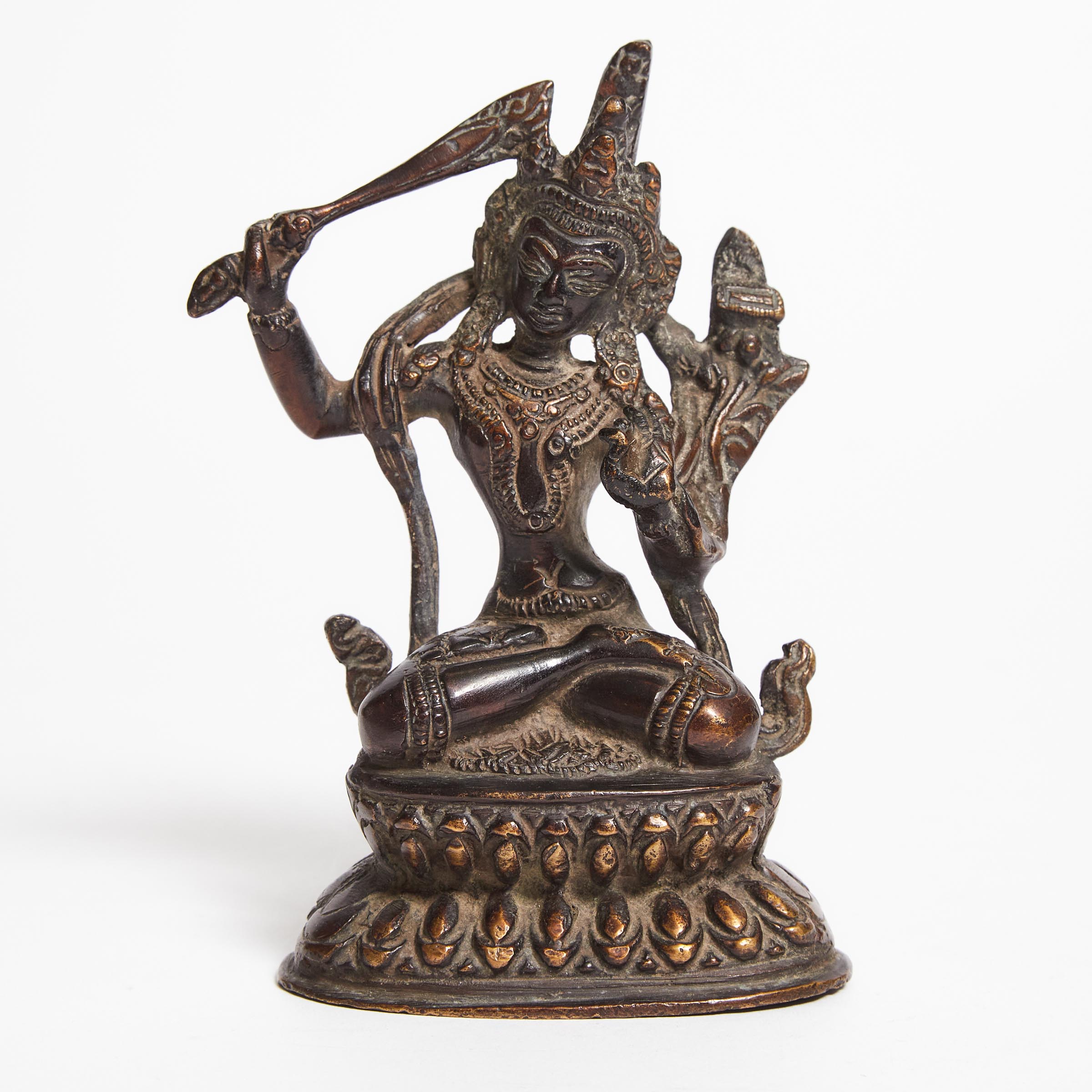 A Bronze Figure of a Seated Manjushri