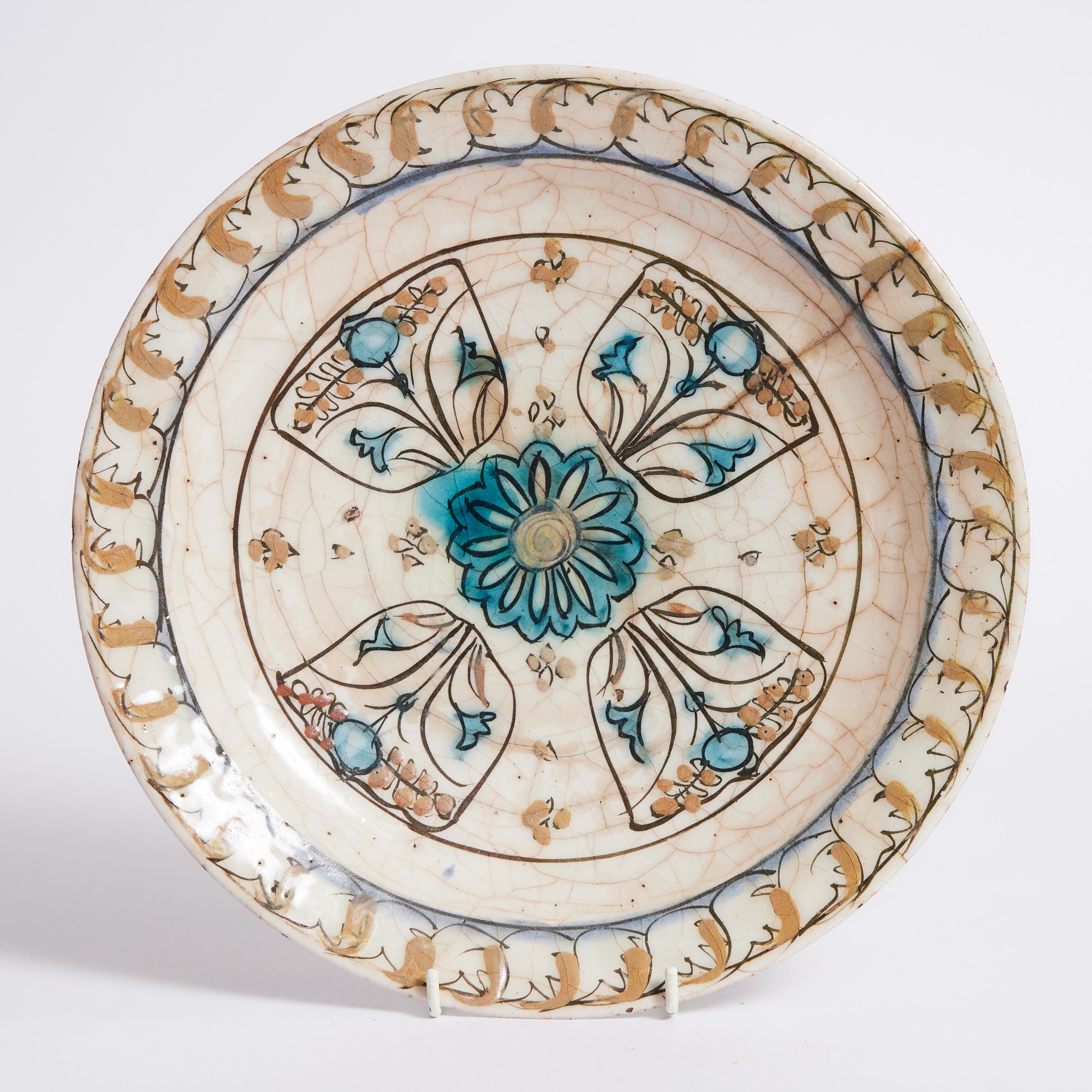 A Large Kubachi Pottery Dish, Persia,