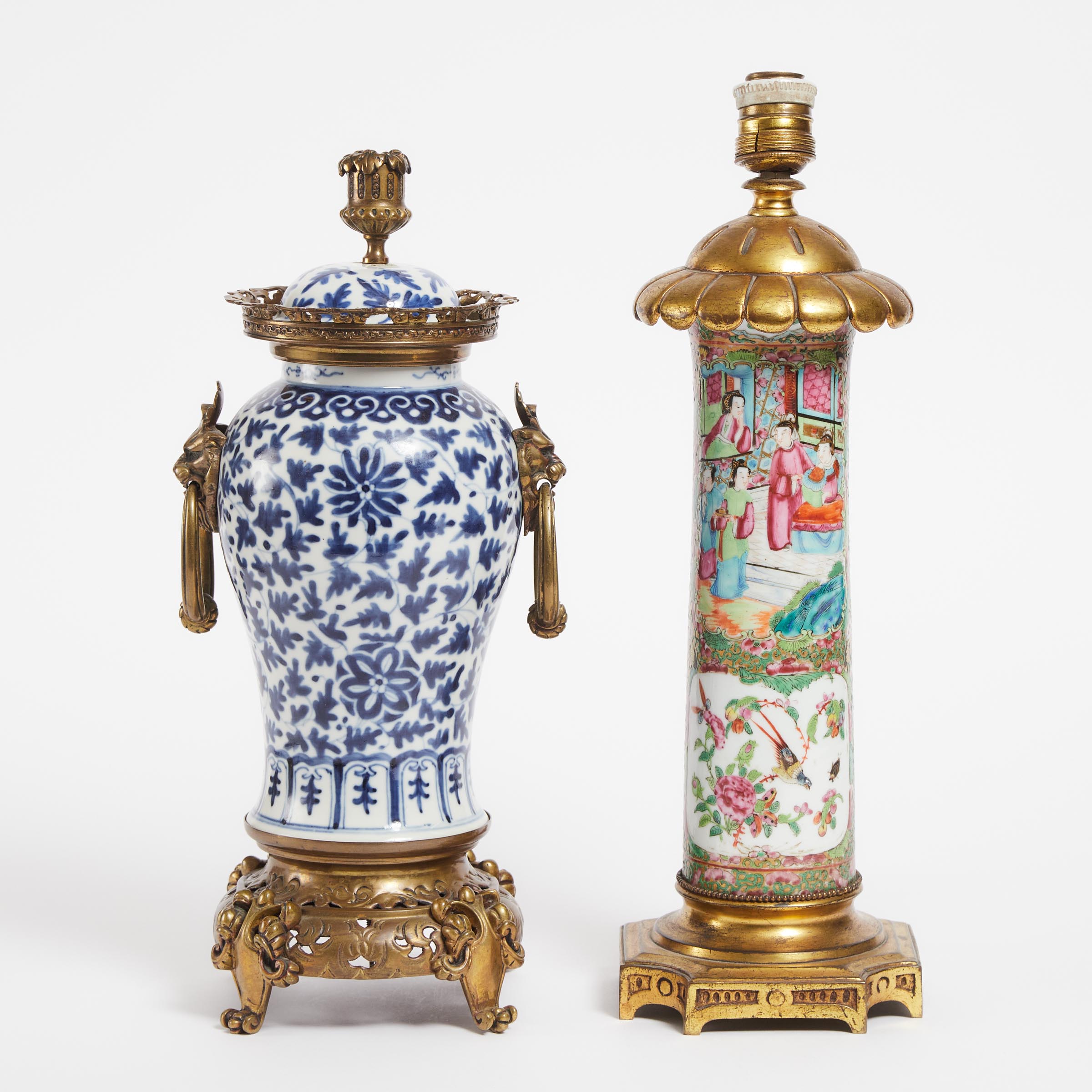 Two Ormolu-Mounted Chinese Vase