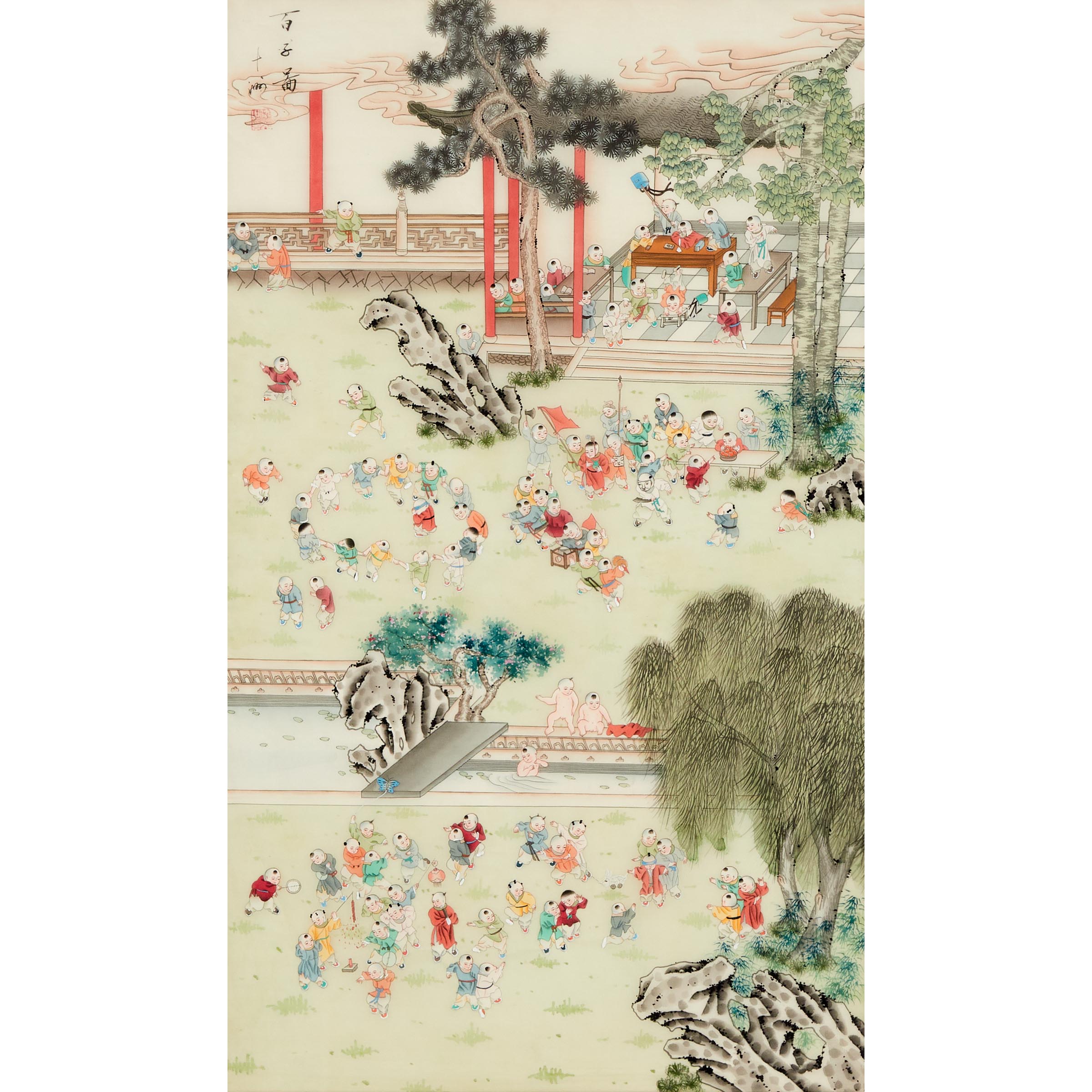 A Chinese Painting of One Hundred 3aad3a