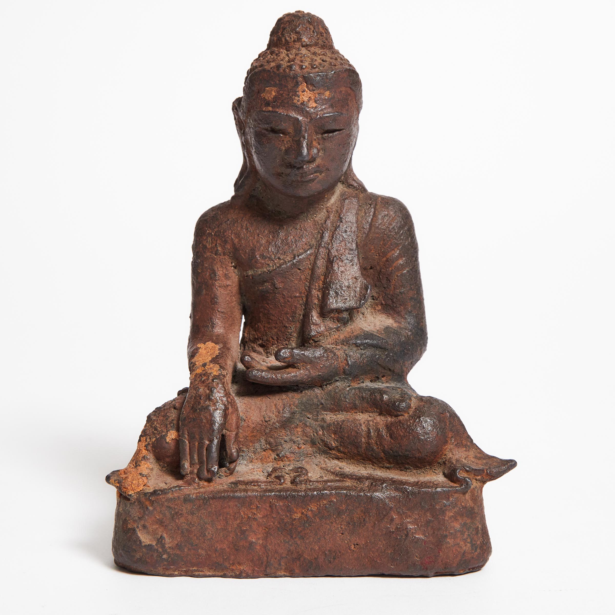 An Iron Figure of Seated Buddha,