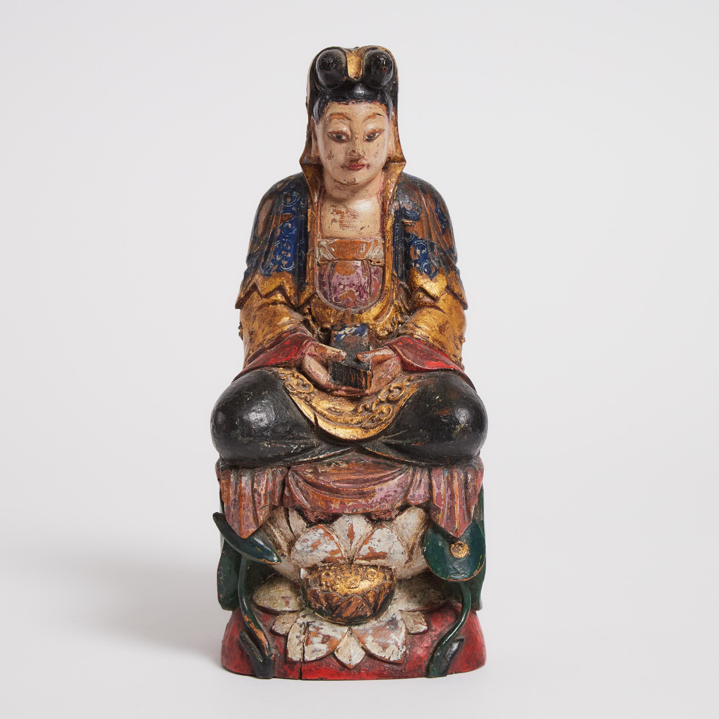 A Vietnamese Polychrome Wood Figure