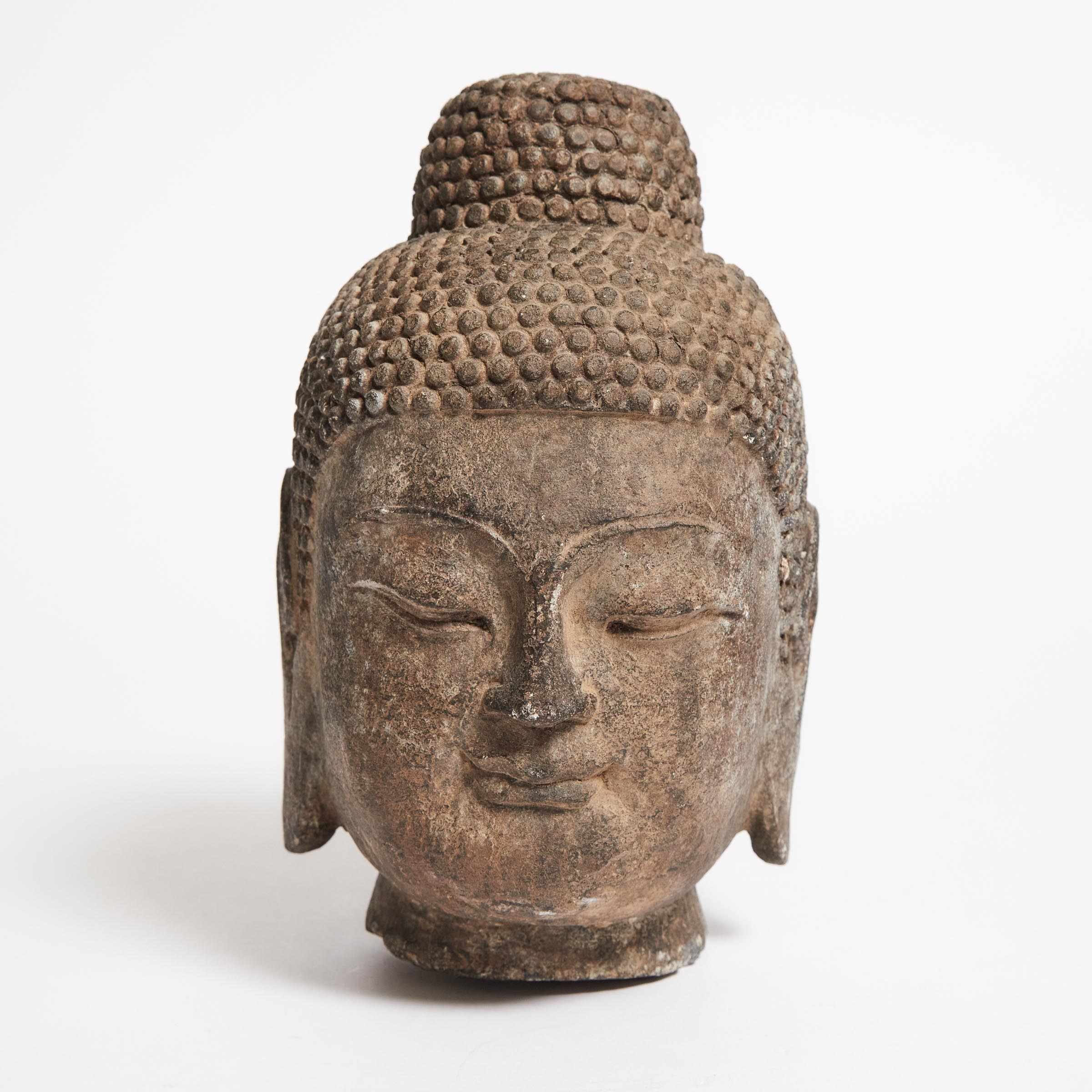 A Tang Style Stone Head of Buddha 3aad66