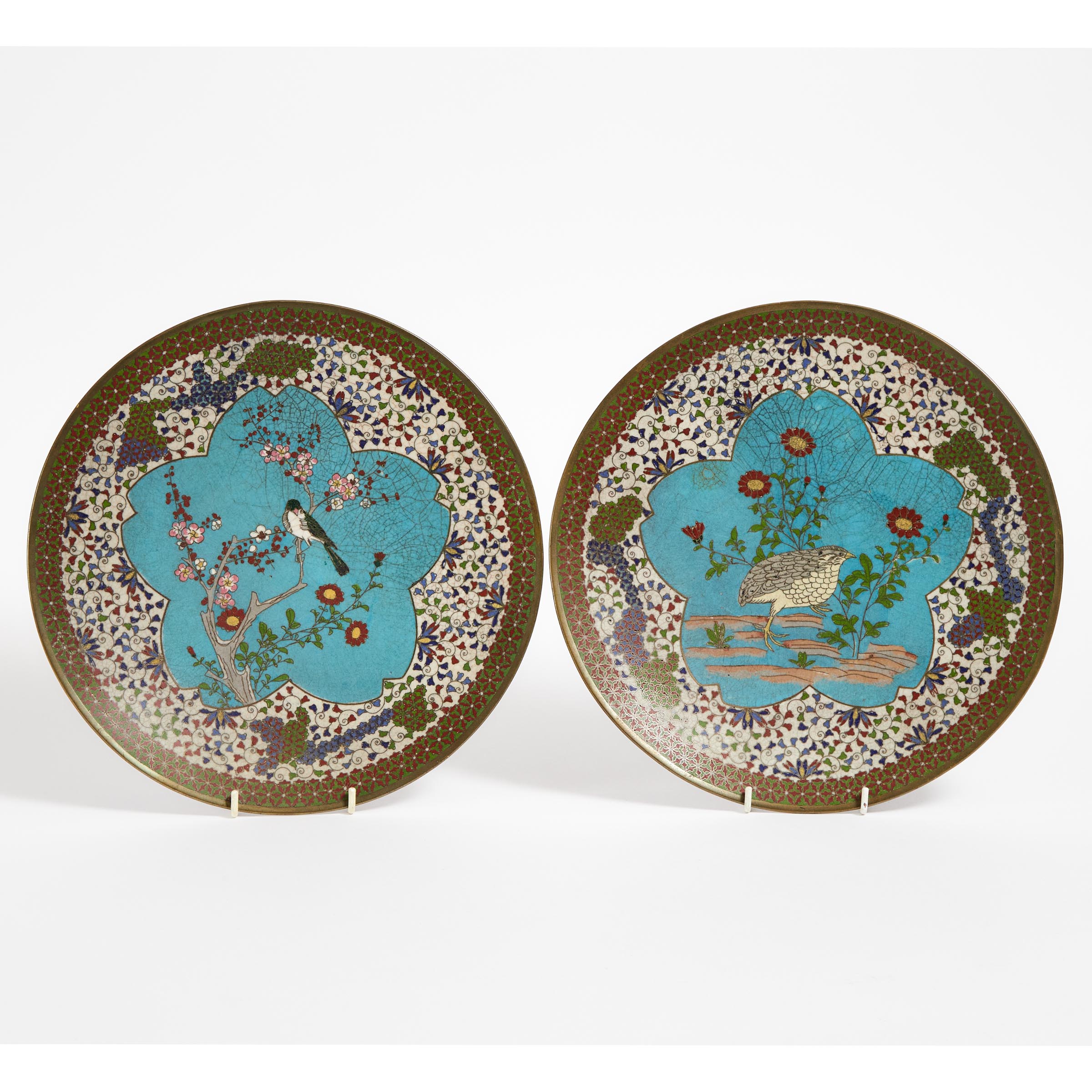 A Pair of Japanese Cloisonn Enamel 3aad70