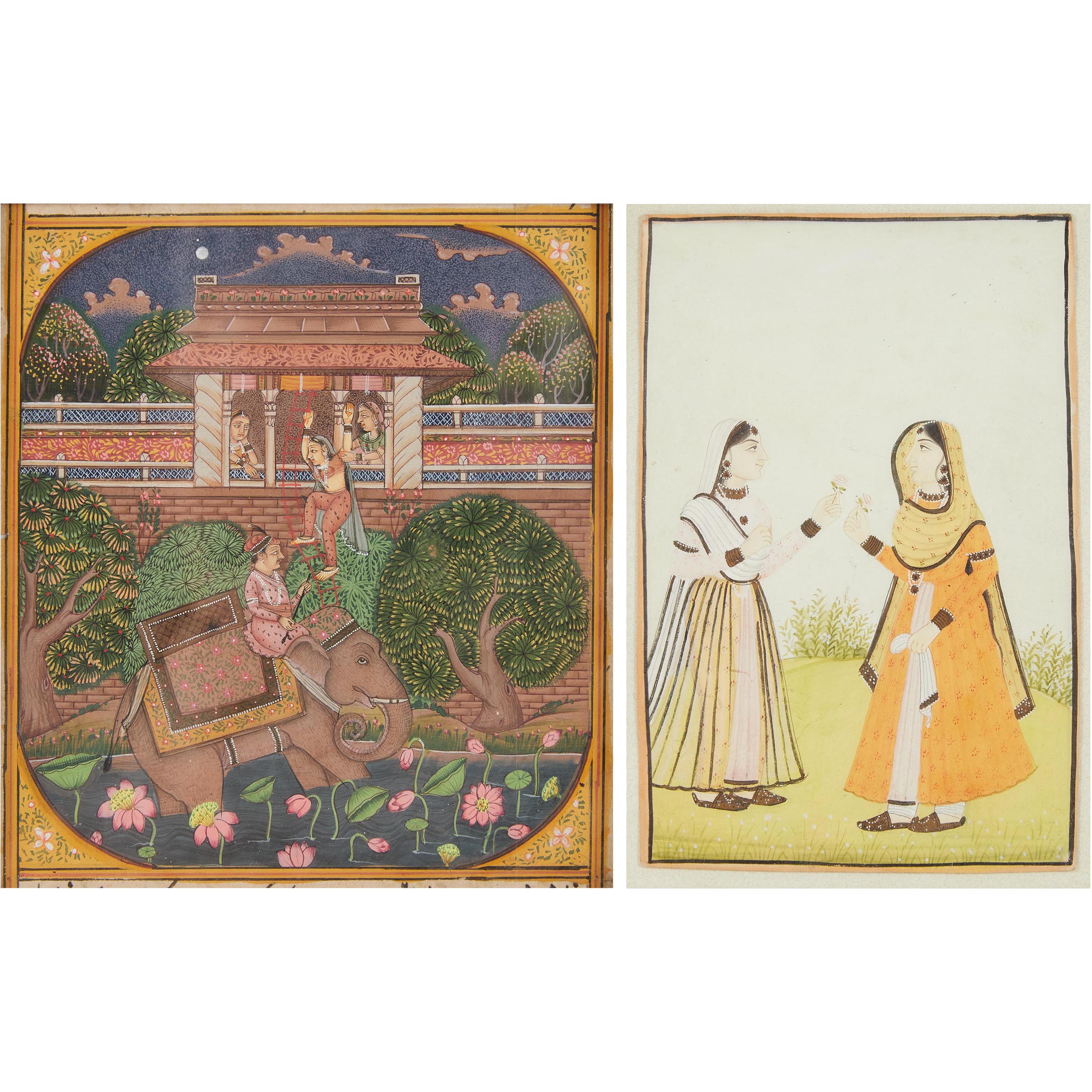 Two Indian Miniature Paintings  3aad97