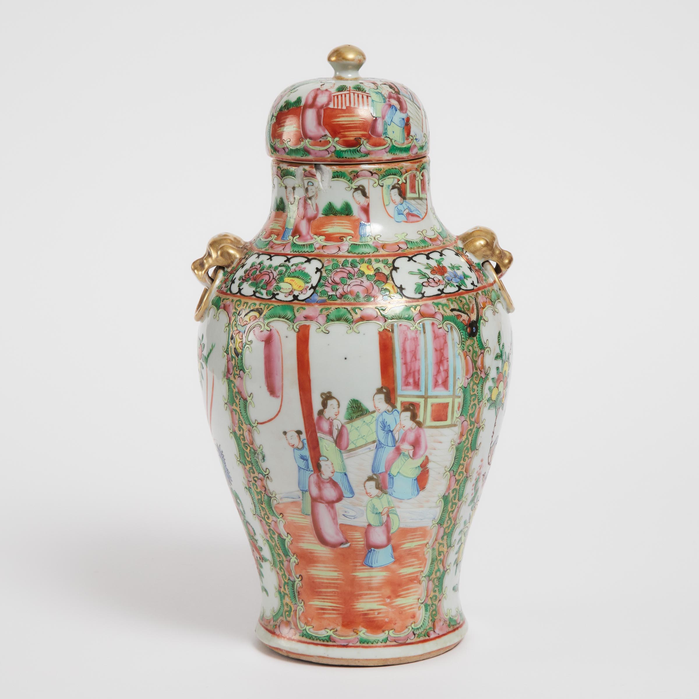 A Canton Famille Rose Vase and