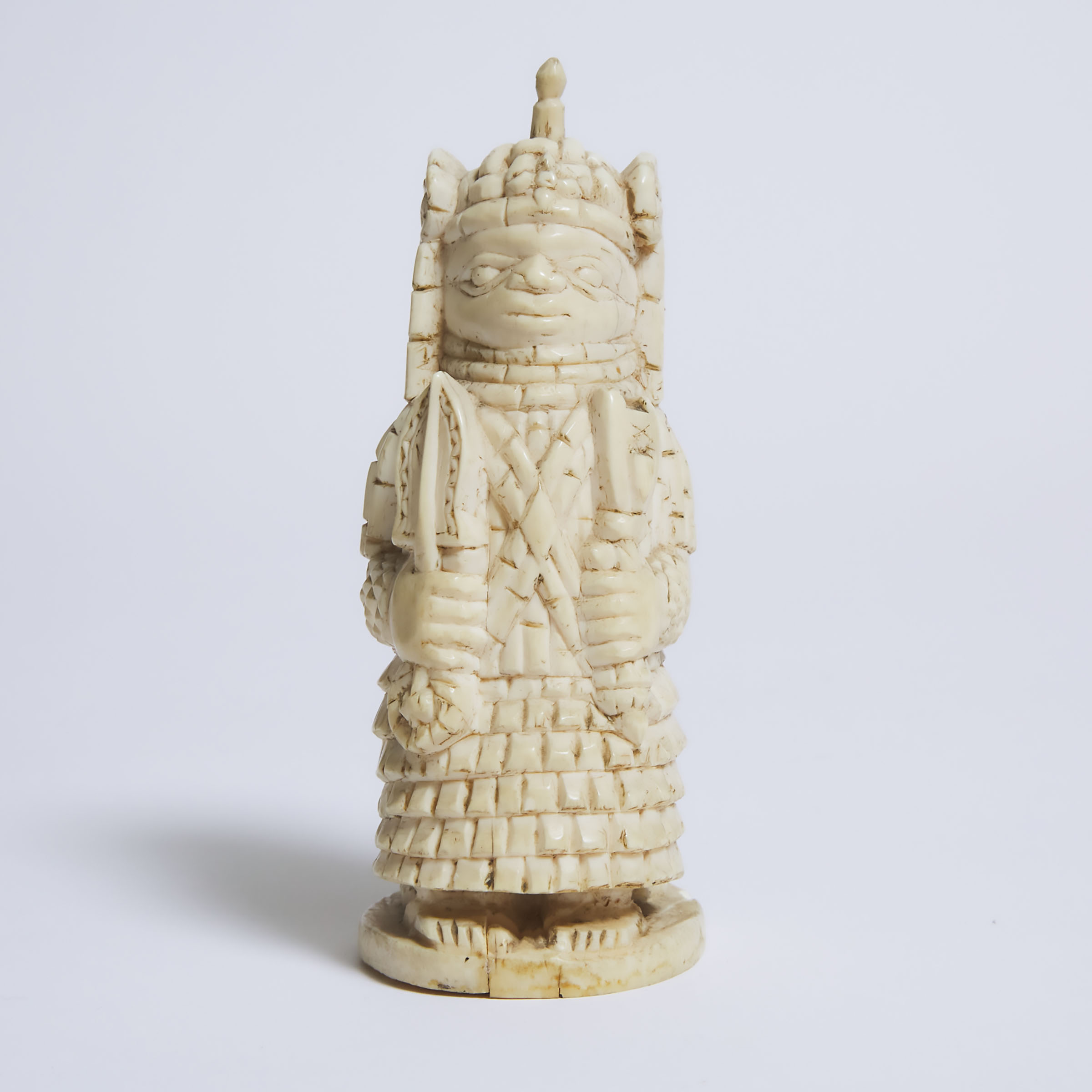 Benin Carved Ivory Alter Figure of an