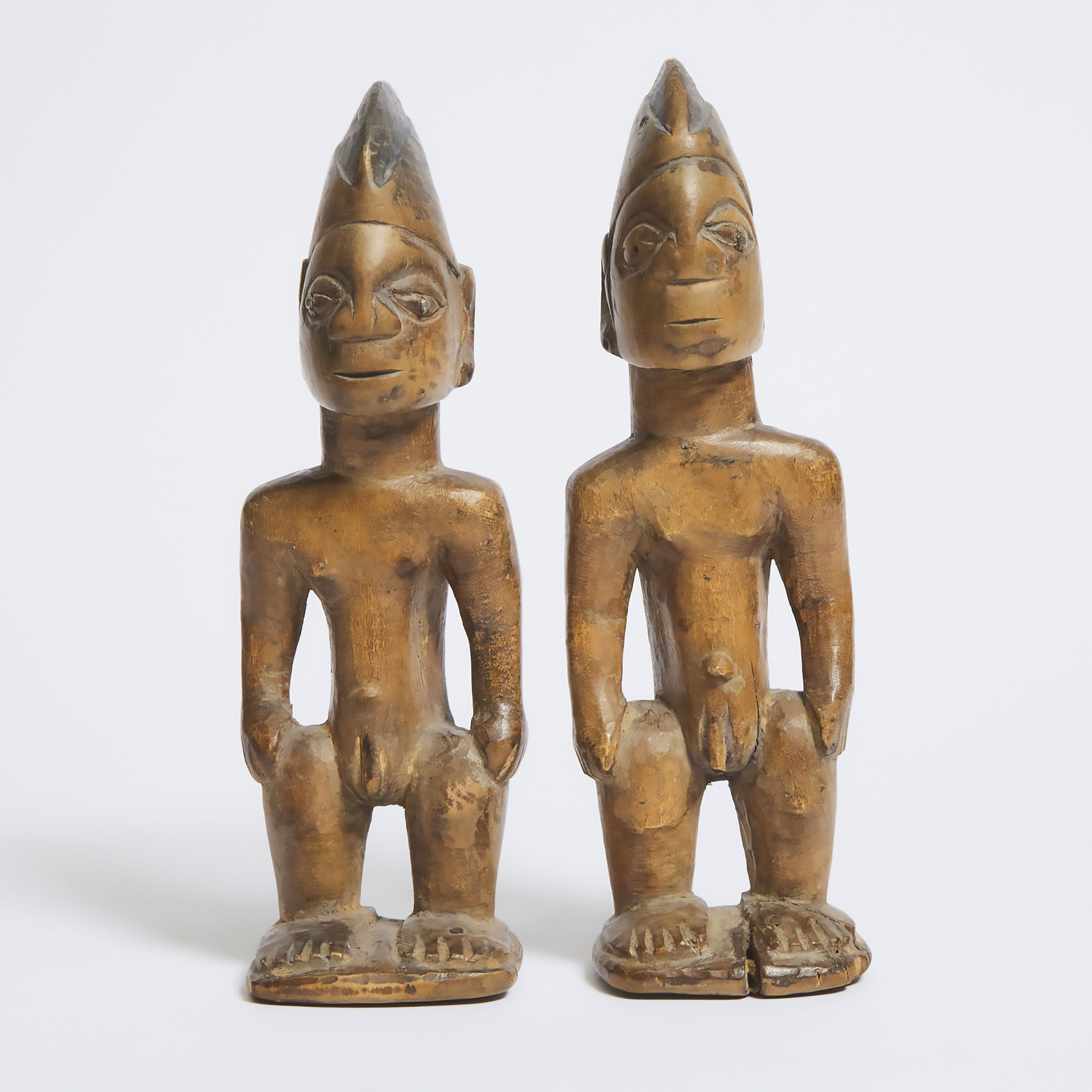 Pair of Yourba Male Ibeji Twin Figures,