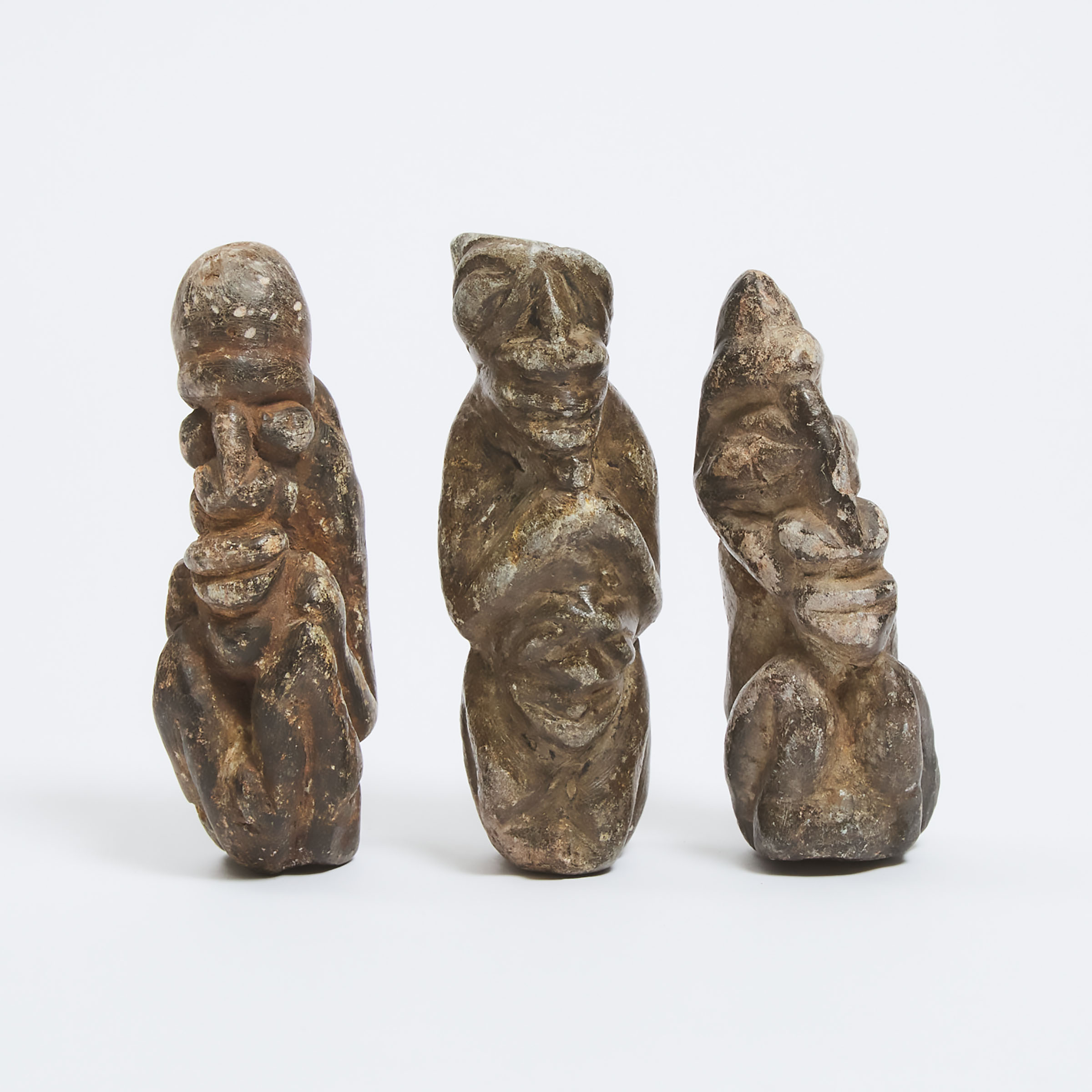 Group of Three Nomoli Stone Figures  3aadba