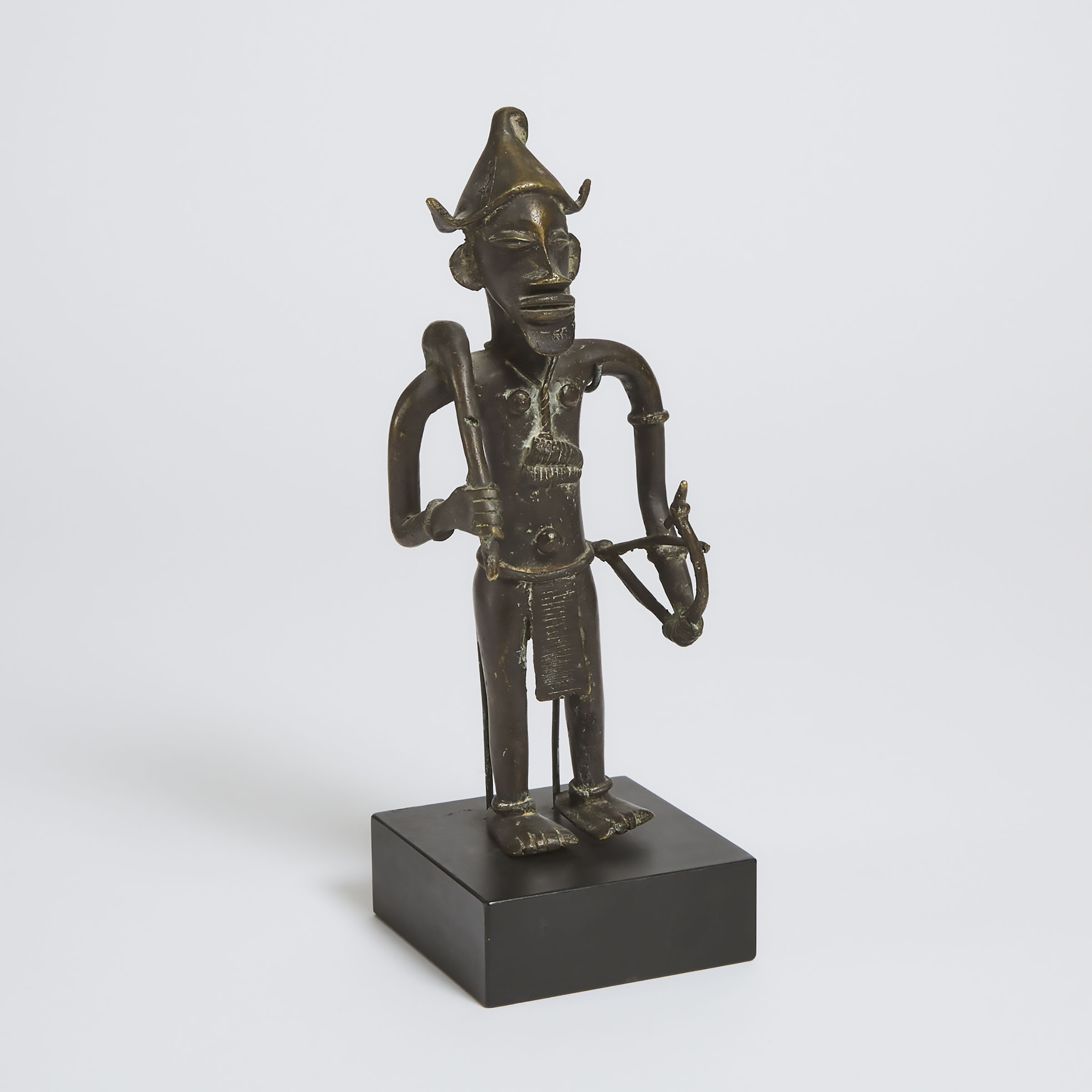 African Bronze Figure of a Warrior  3aadf5