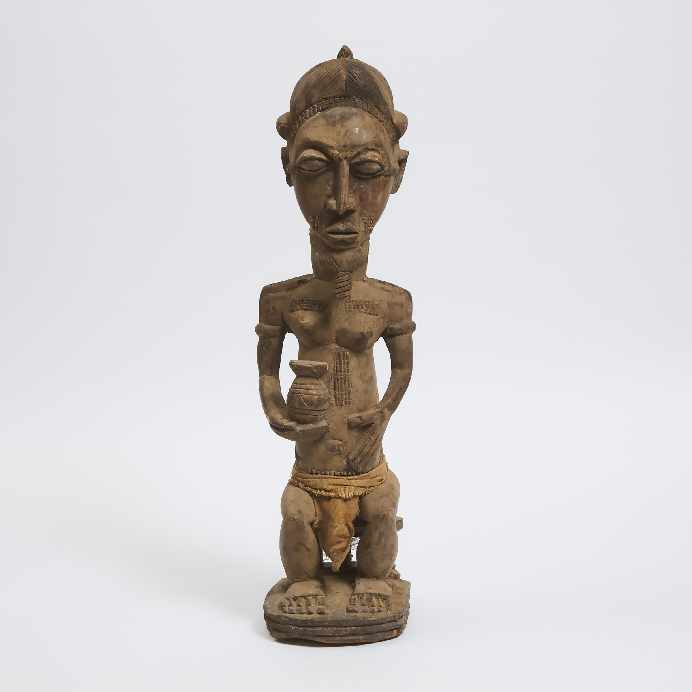 Large Baule Seated Male Figure,