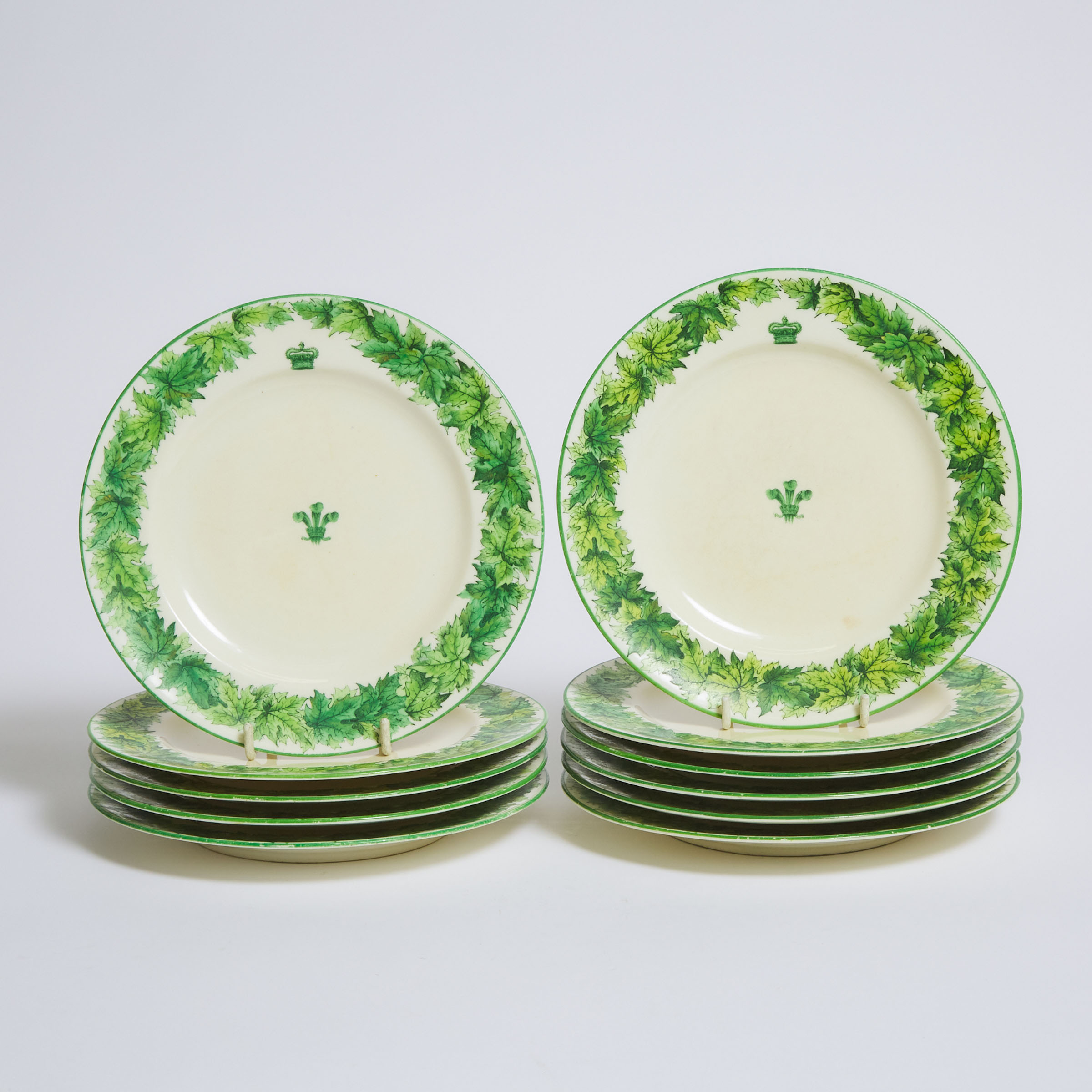 Eleven Worcester Dessert Plates Made