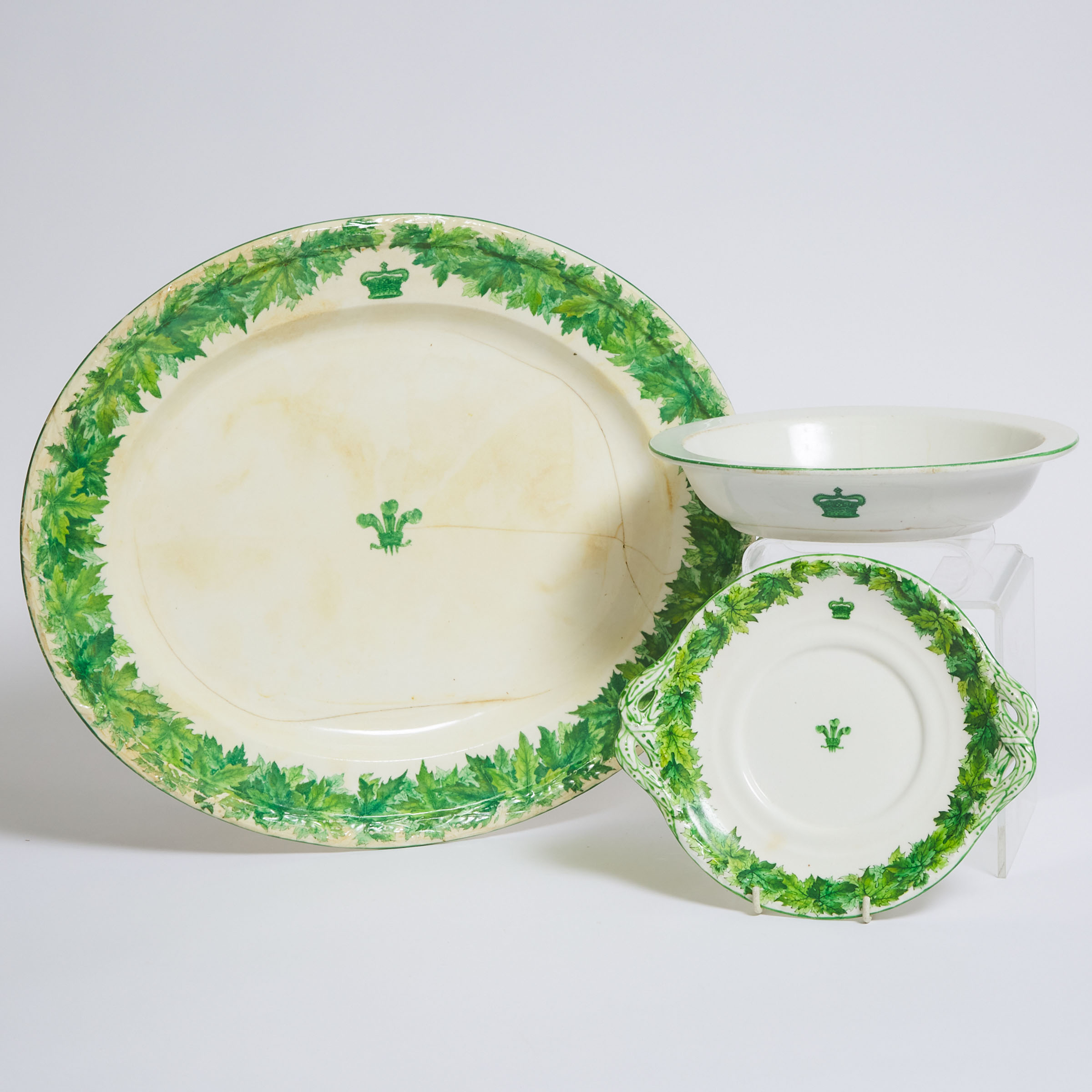 Tureen Stand, Vegetable Dish and a Large