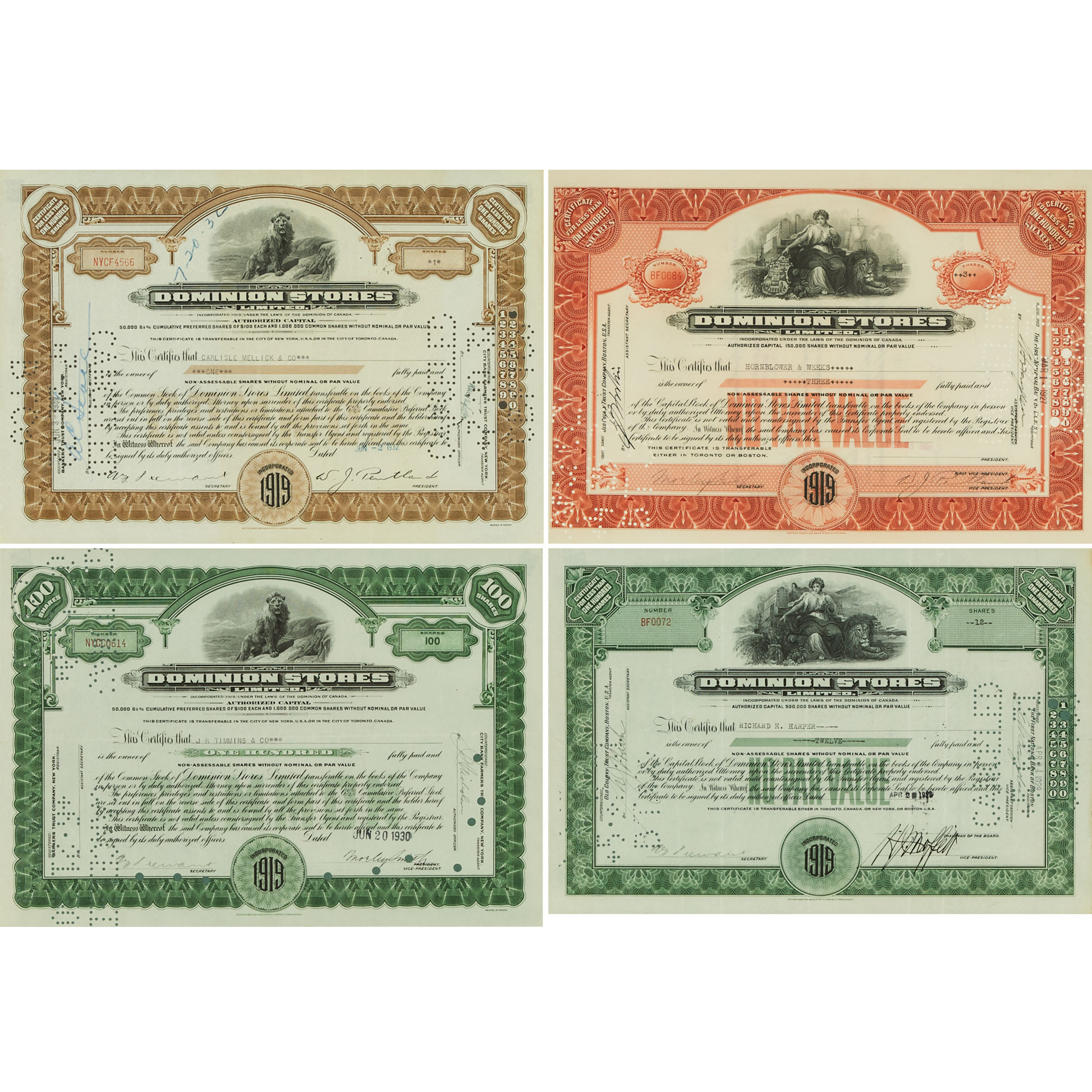 Four Framed Dominion Stores Limited 3aae82