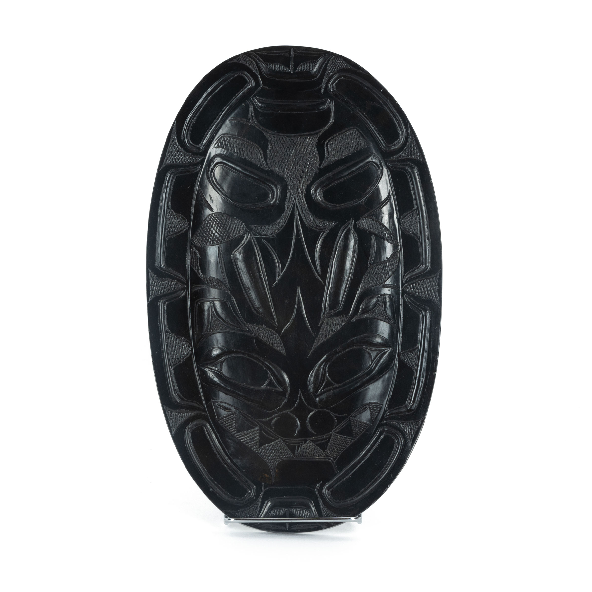 HAIDA ARGILLITE PLATTER CA.1880  A large