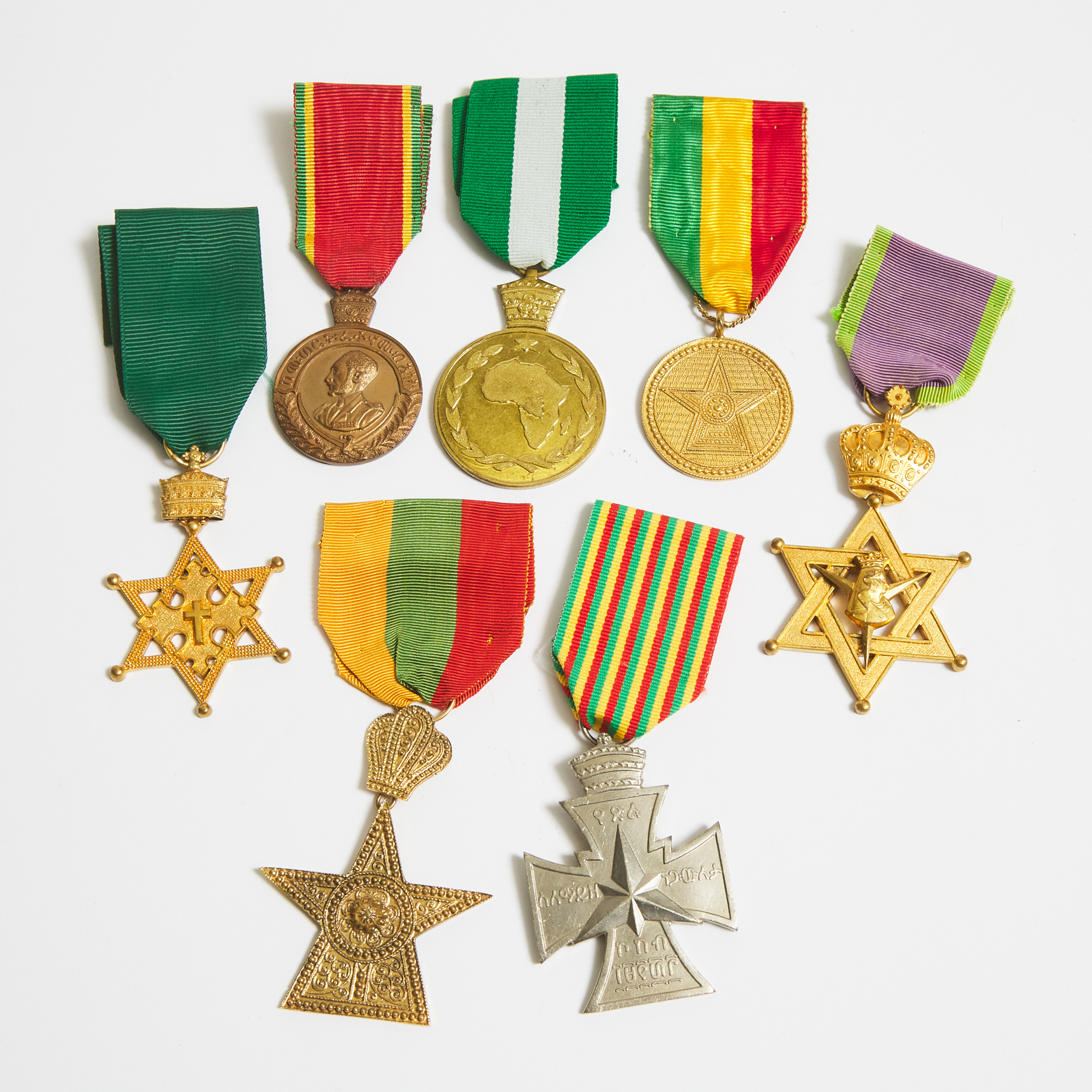 Seven Imperial Ethiopian Medals,