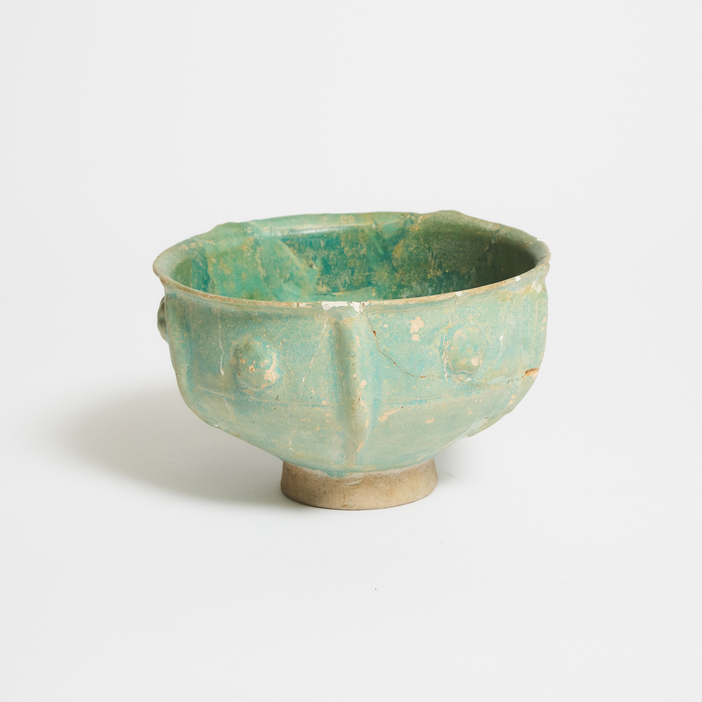 Kashan Turquoise Blue Glazed Moulded