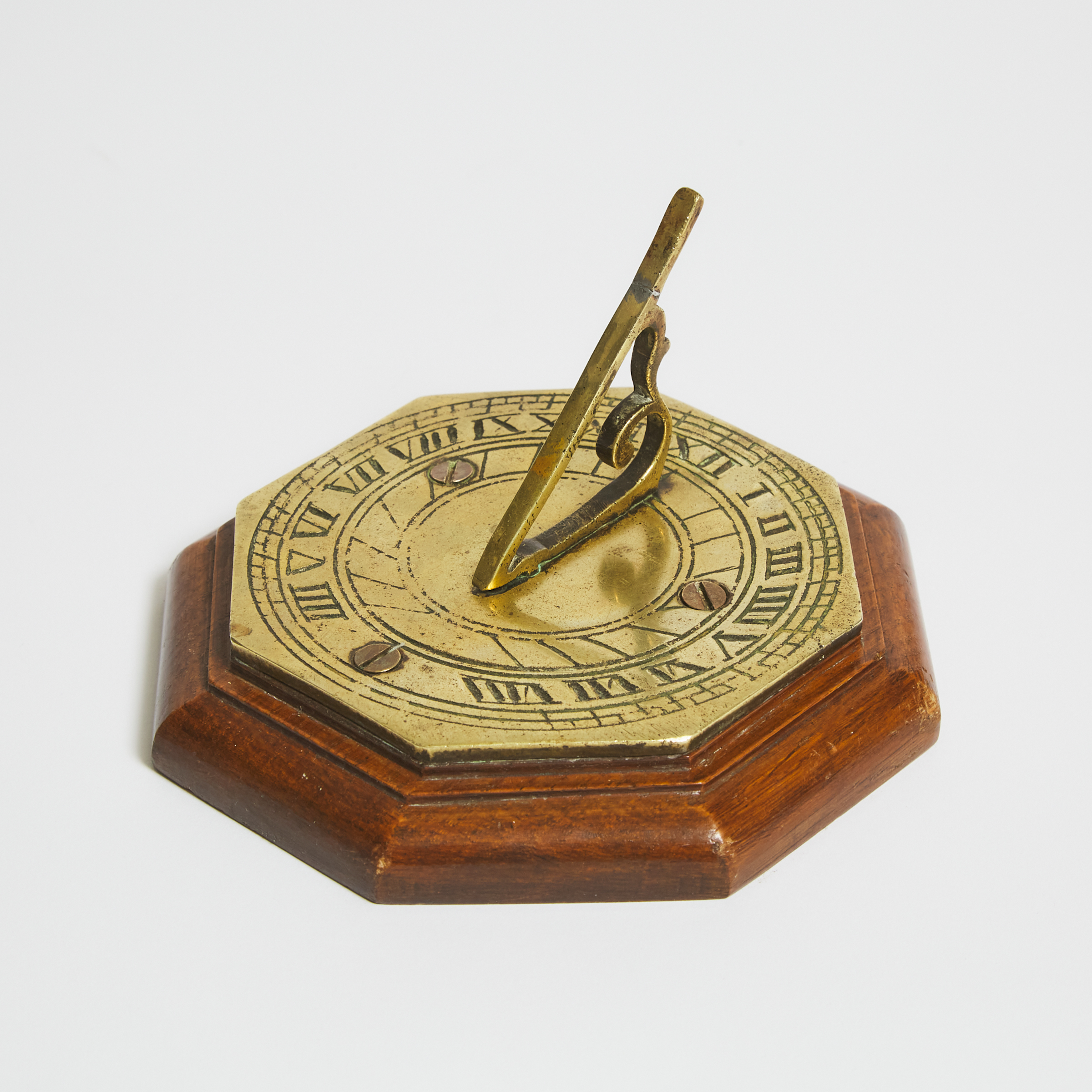 Small English Brass Desktop Sundial,