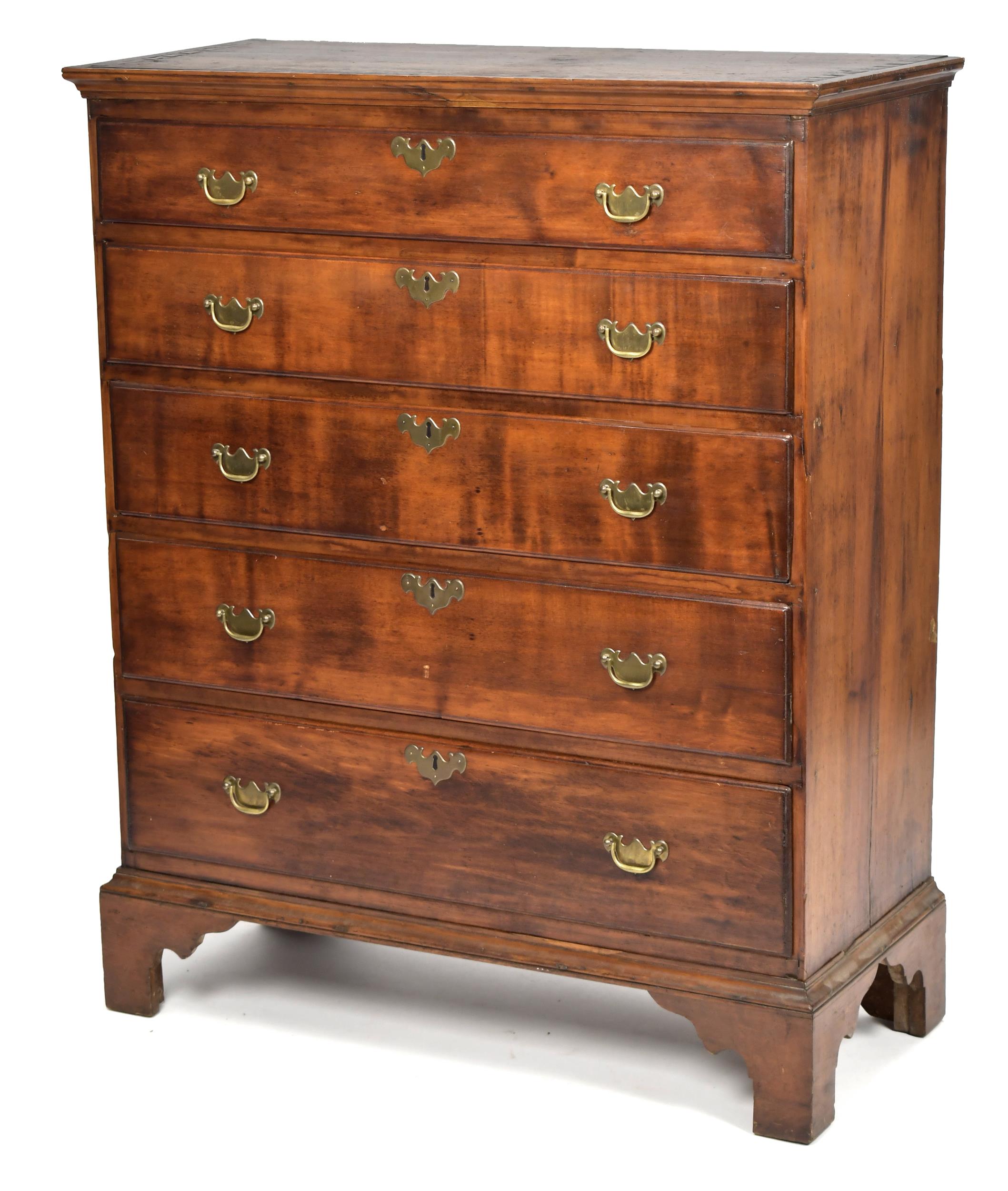 18TH C NE CHIPPENDALE MAPLE TALL 3ab019