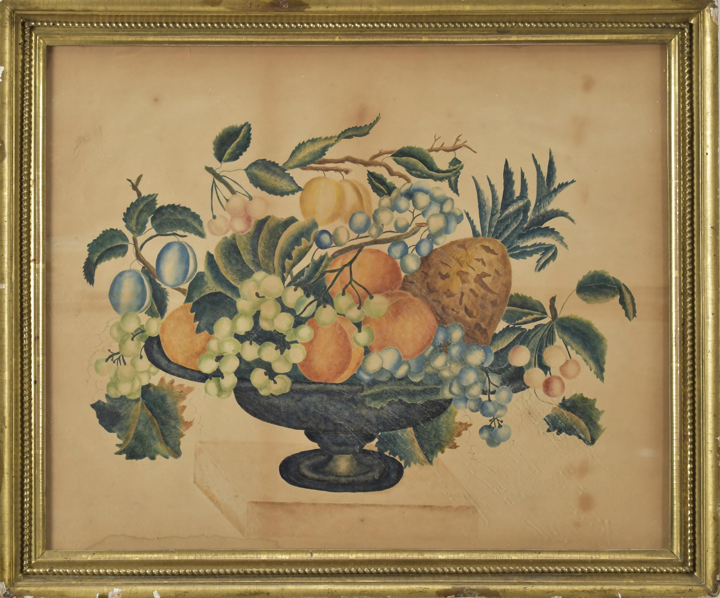 19TH C WATERCOLOR THEOREM COMPOTE 3ab02d