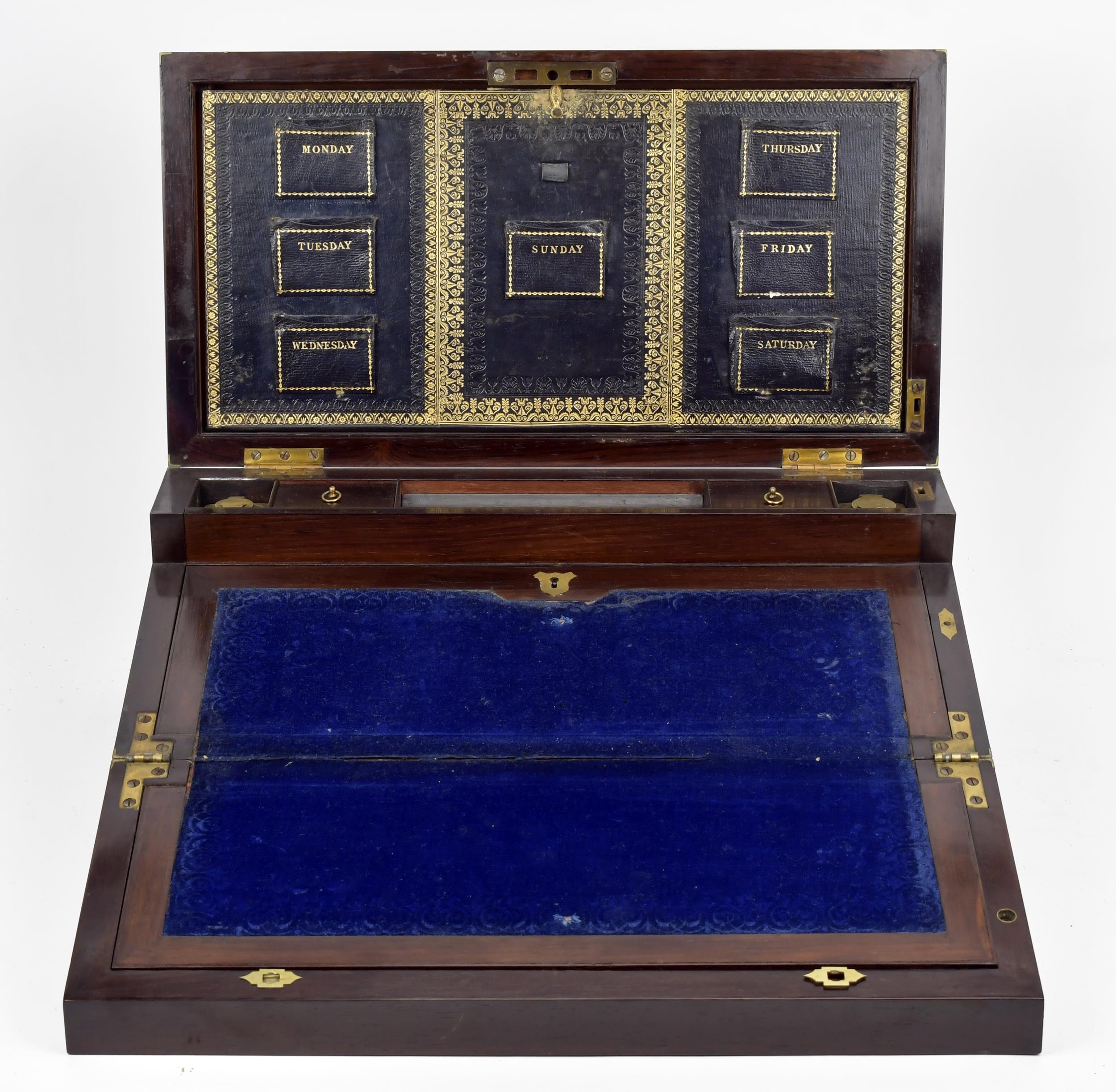 19TH C INLAID ROSEWOOD WRITING 3ab04d