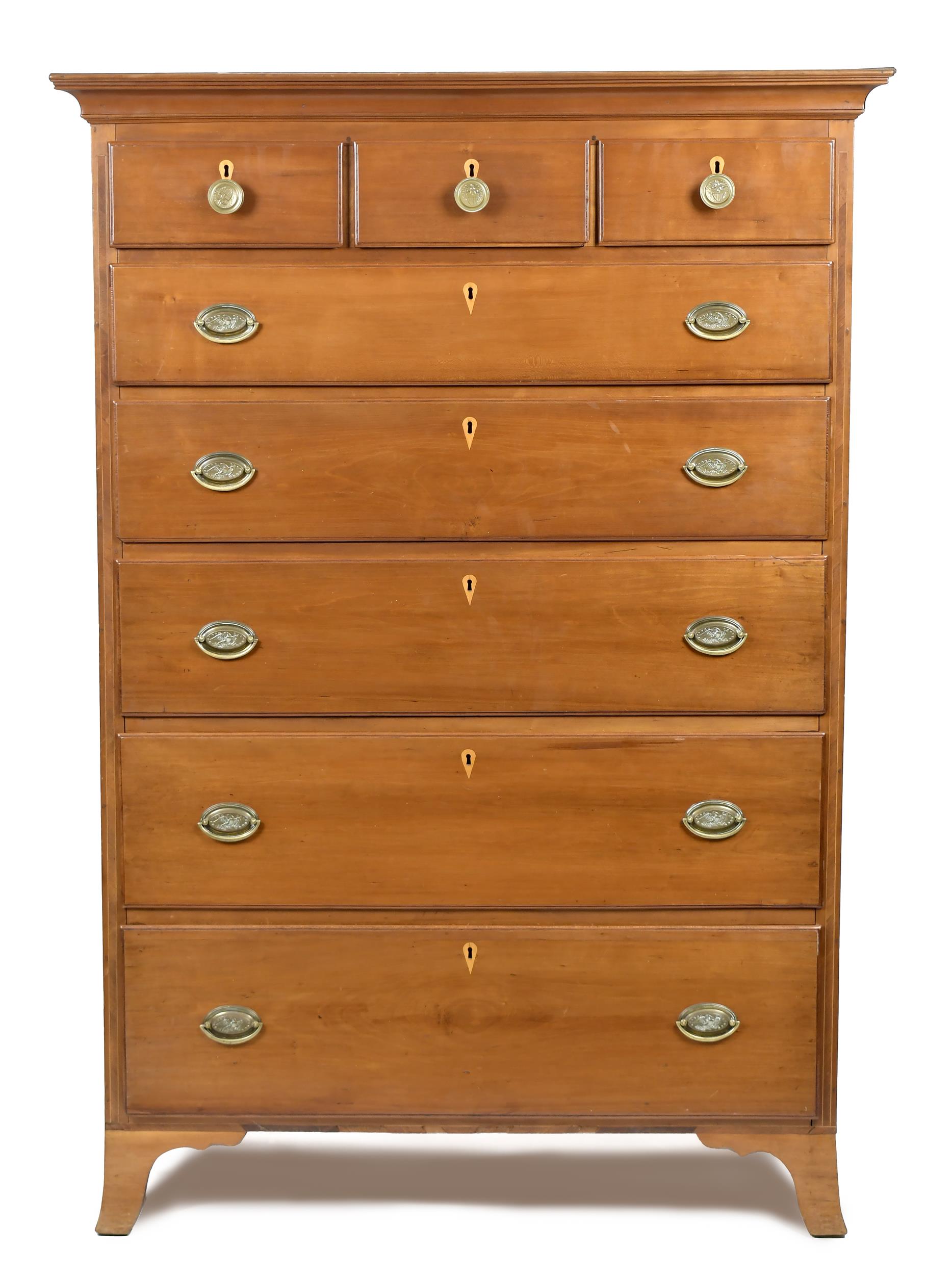 FEDERAL CHERRY INLAID TALL CHEST 3ab056