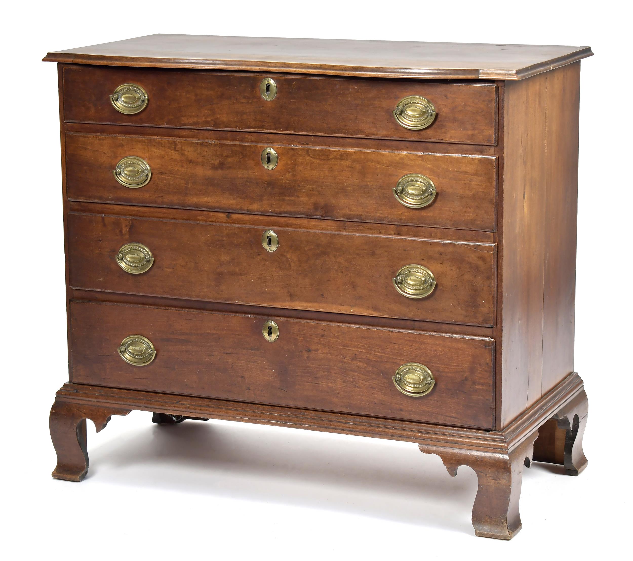 18TH C CT CHERRY FOUR DRAWER CHEST  3ab07c