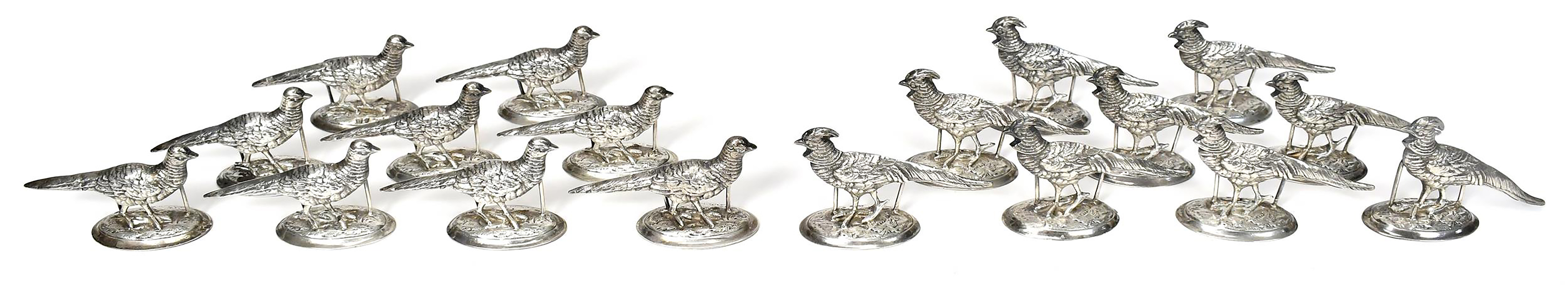 18 SILVER PHEASANT PLACE CARD HOLDERS  3ab083