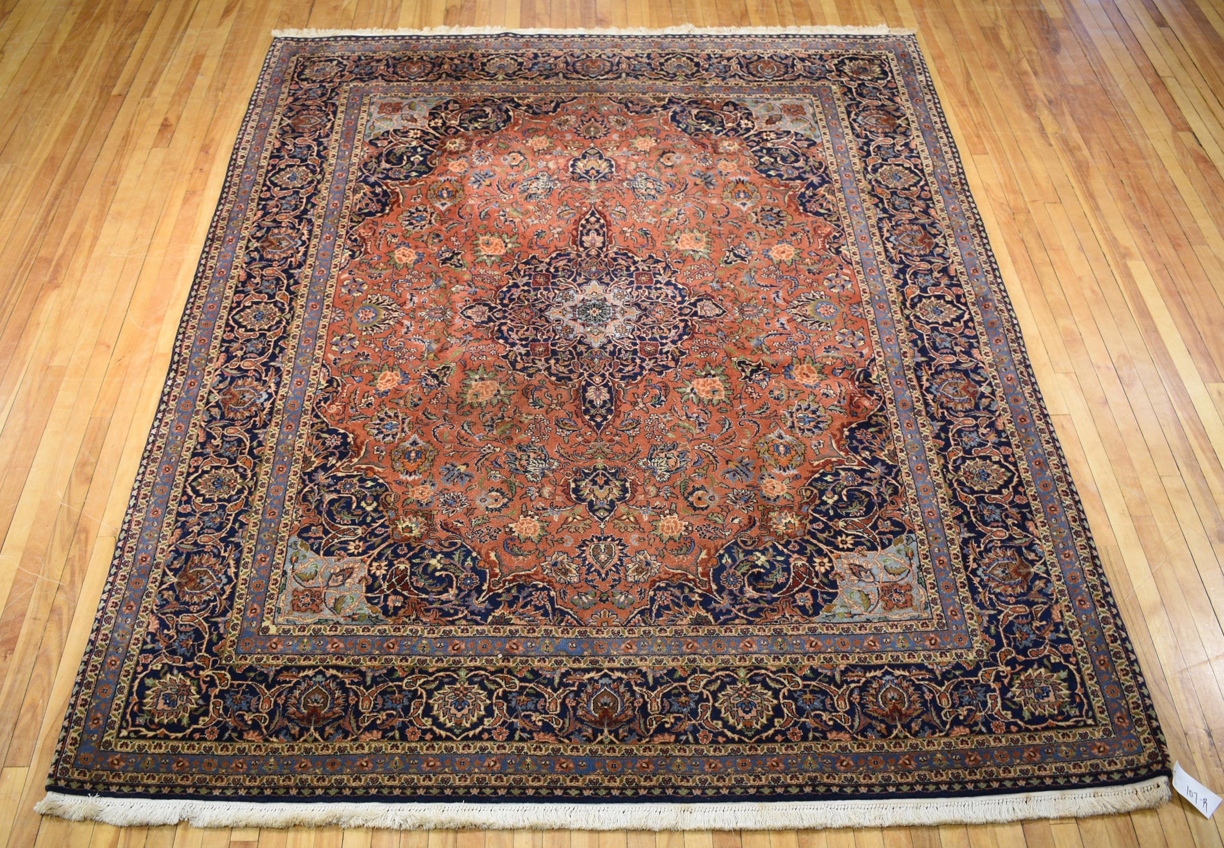 VINTAGE KASHAN ROOM SIZE RUG, 7'9"